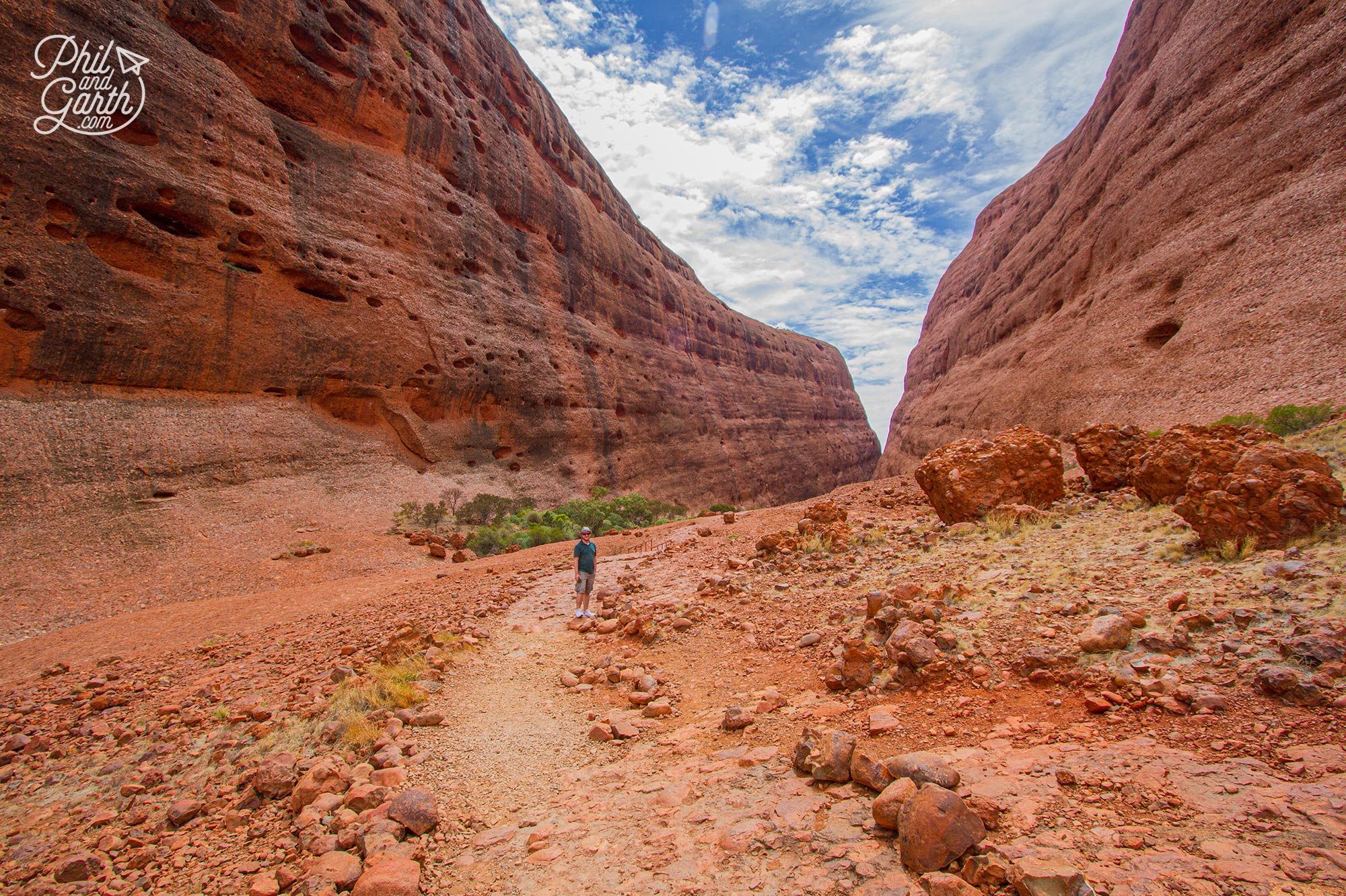 Garth walking through Kata Tjuta’s Walpa Gorge