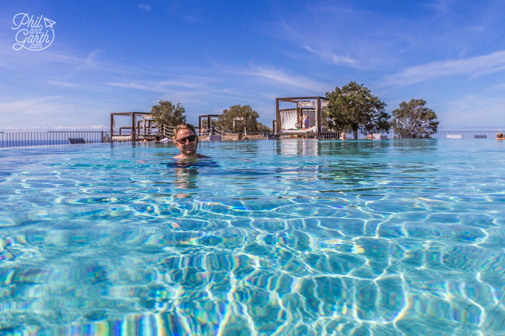 Garth enjoying the adults only pool at the Salobre hotel