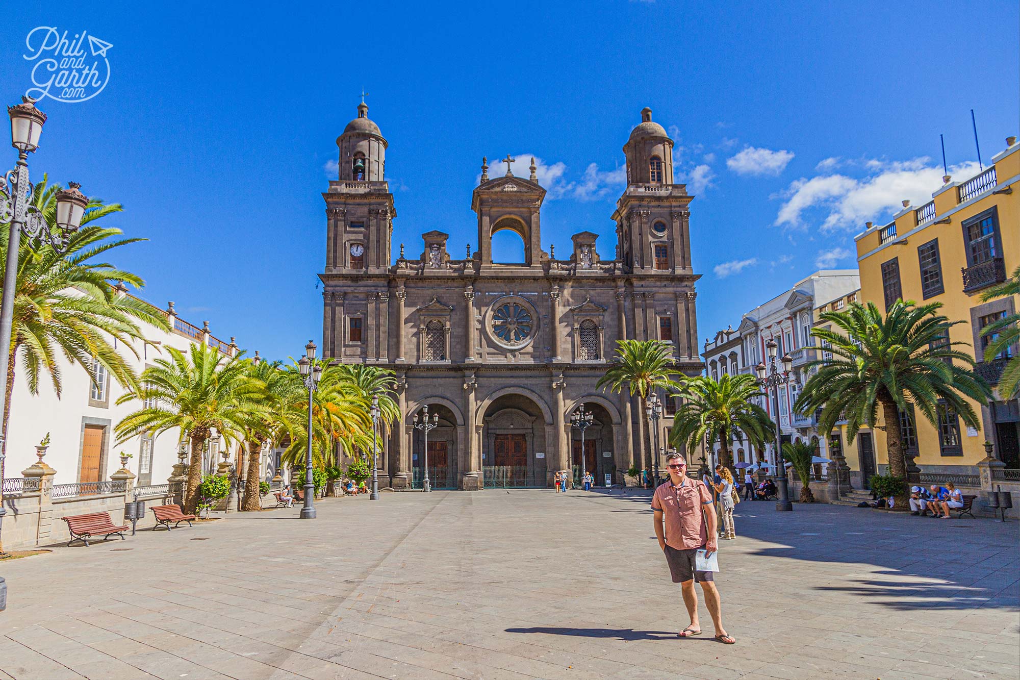 Phil outside Santa Ana Cathedral in Las Palmas