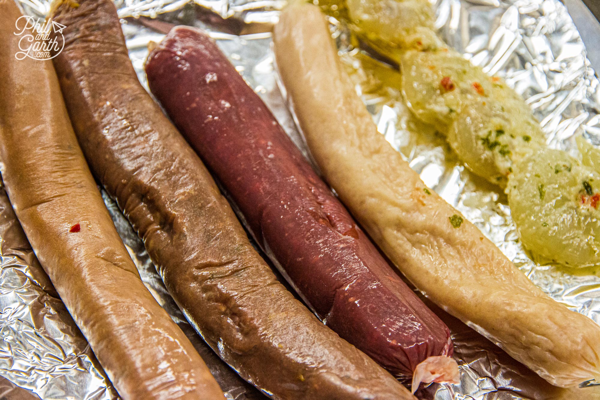 Ready for grilling Kangaroo, Emu and Crocodile sausages