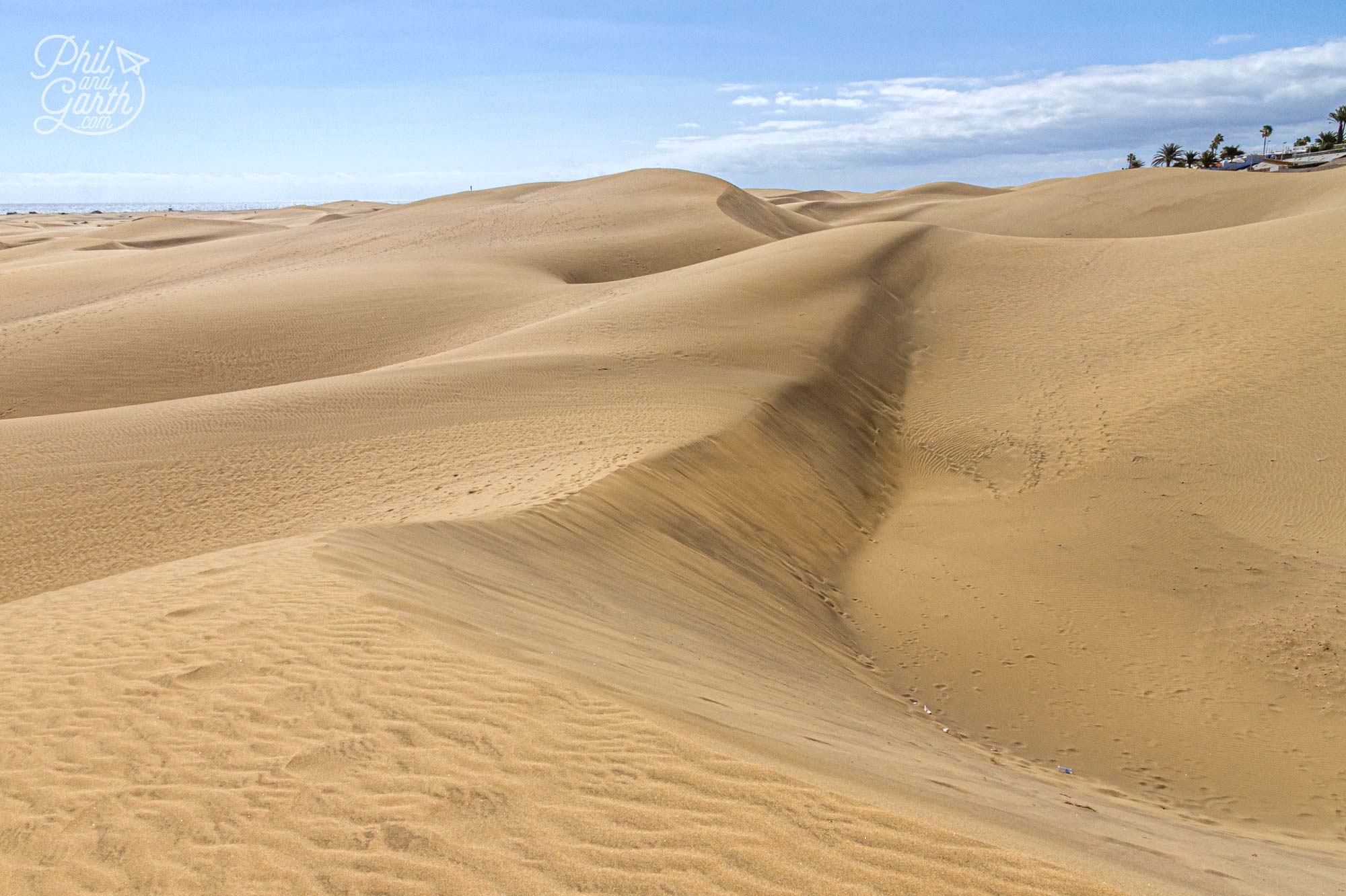 Steep drifts of the Maspalomas sand dunes