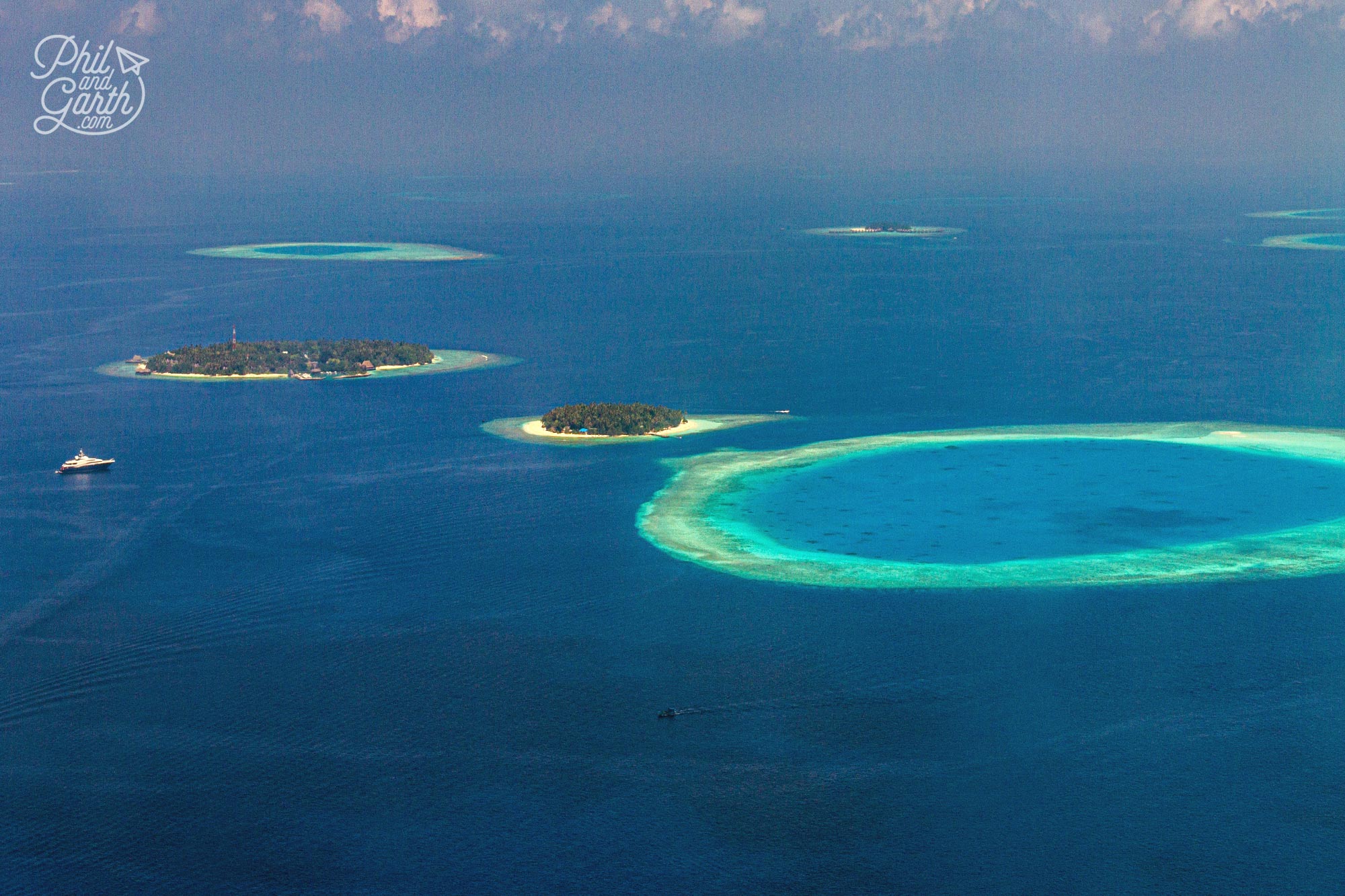 You can see just how many atolls there are from the air