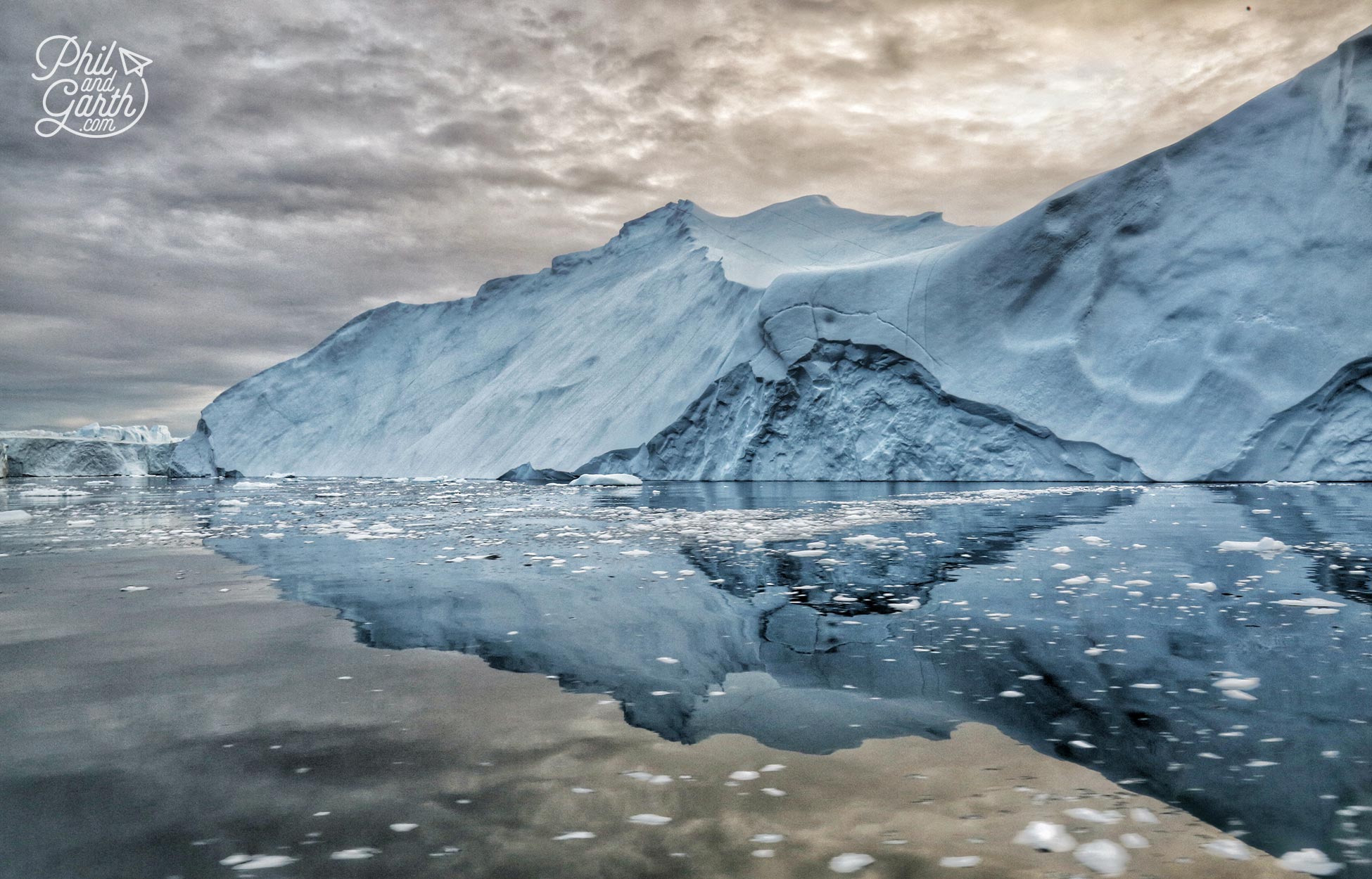 Gorgeous reflections of the icebergs in Disko Bay