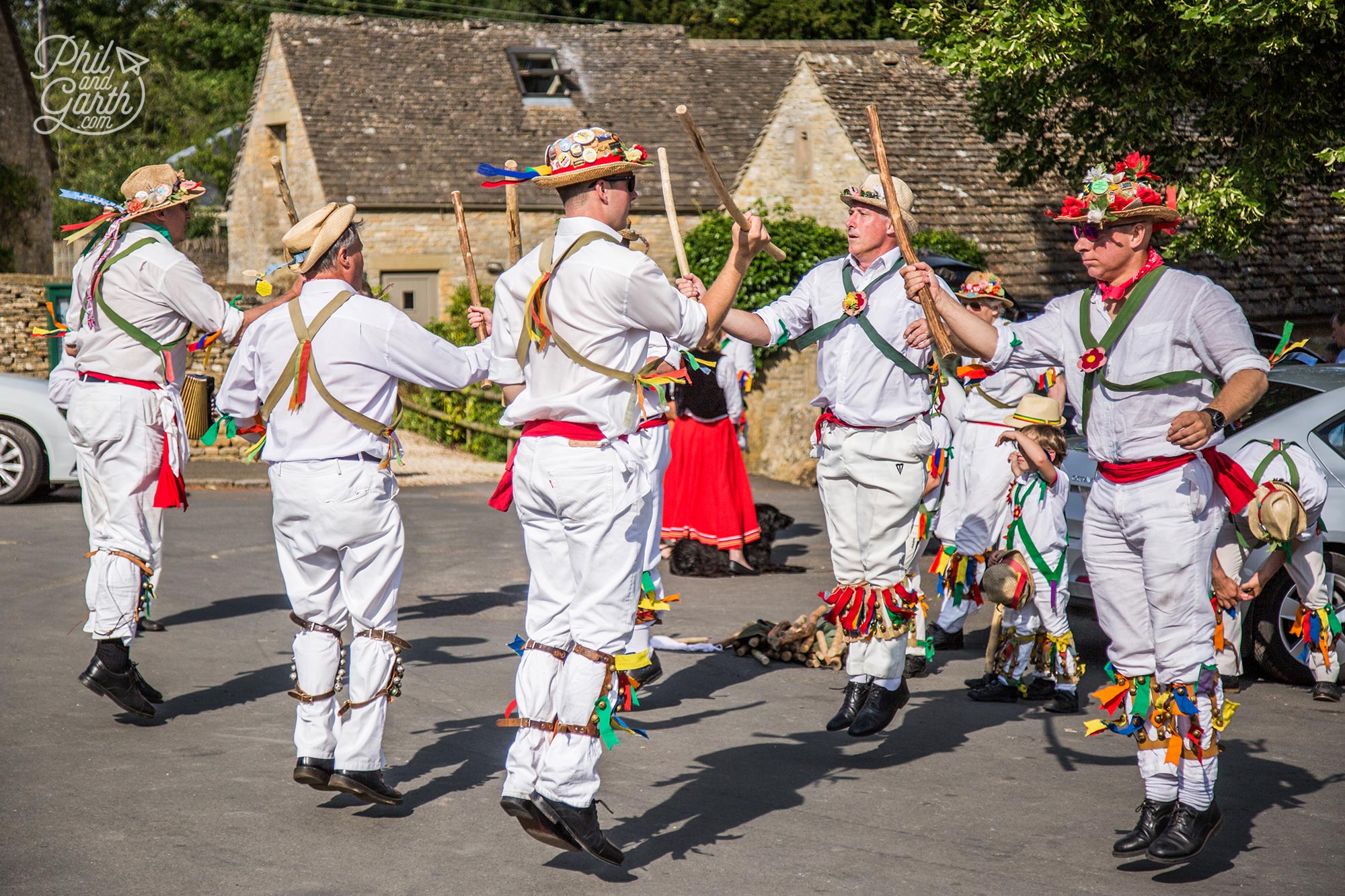 Traditional Morris dancers in Upper Slaughter