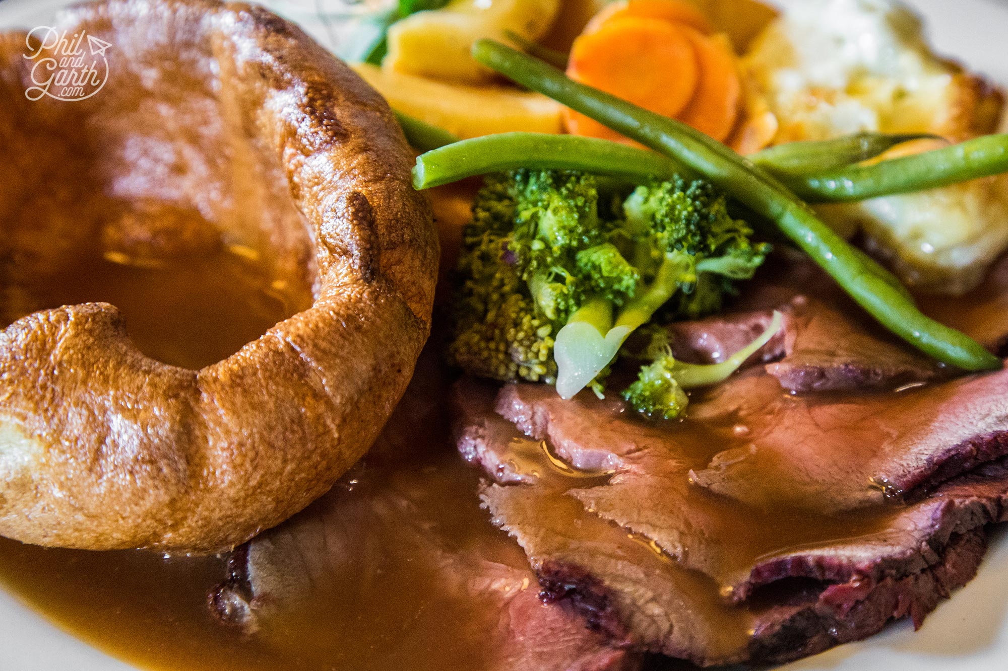 Traditional roast dinner at The Castle Inn