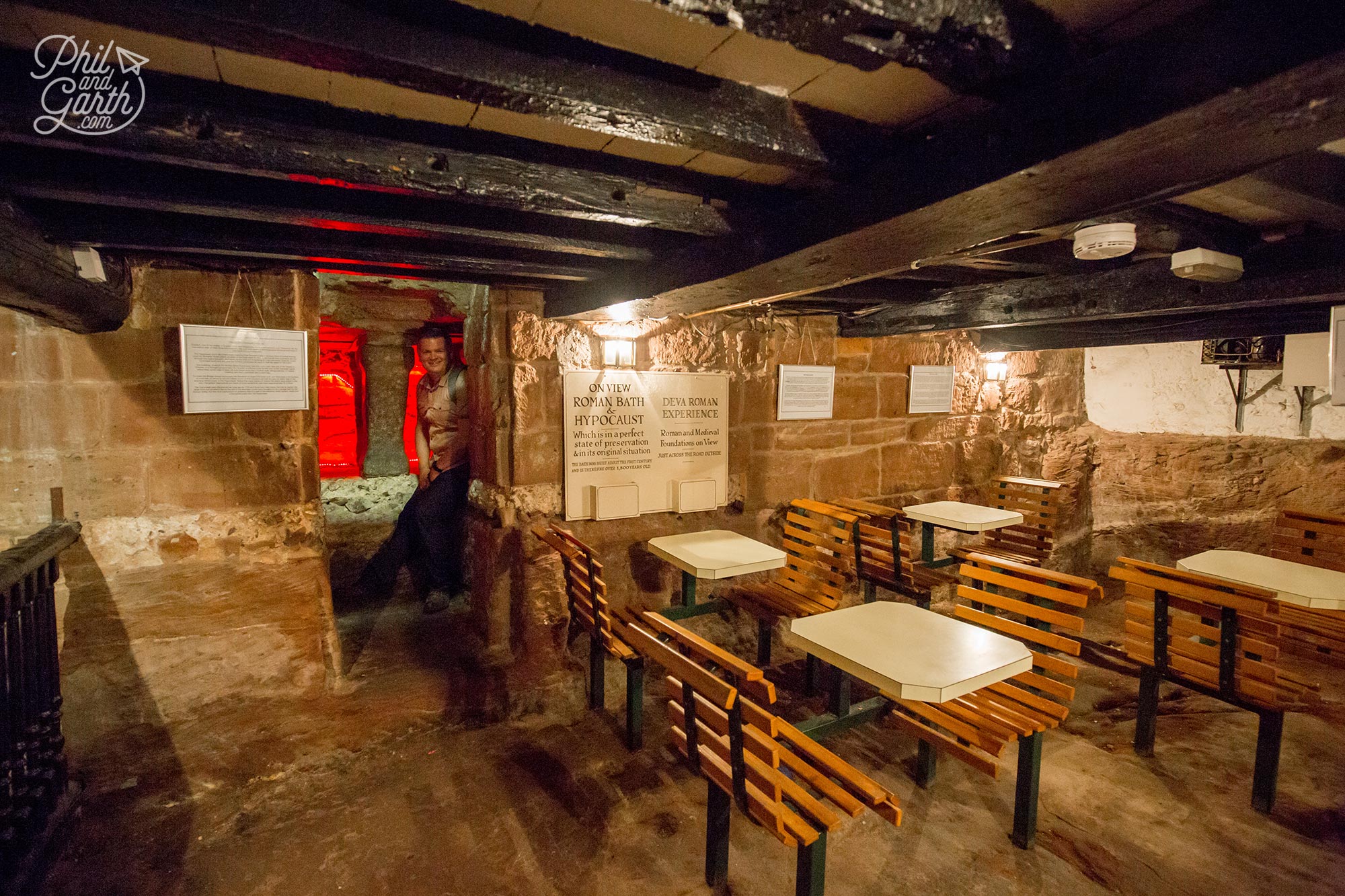 A real Roman Hypocaust in the basement of Spud-u-Like