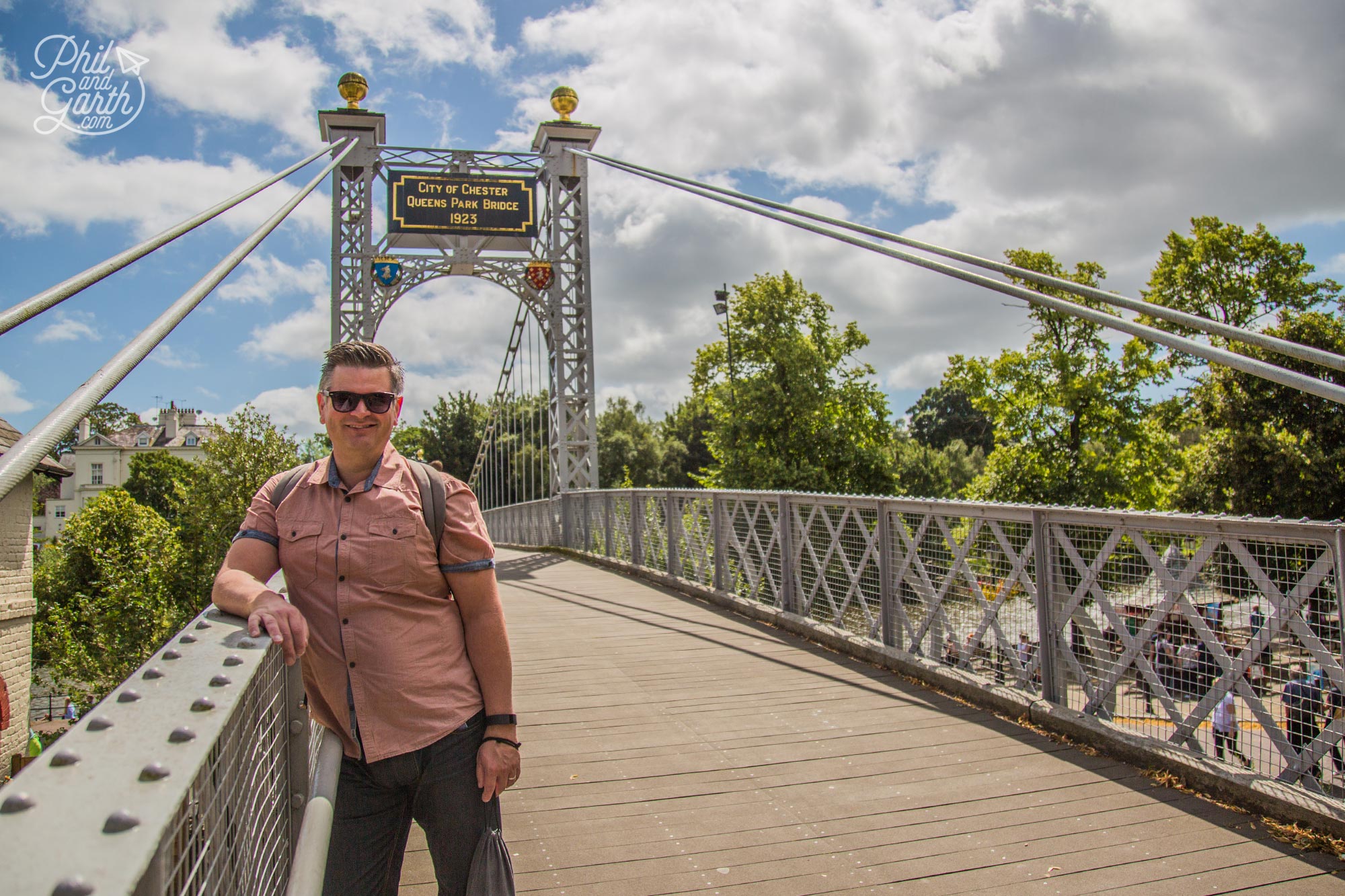 Phil at the Queens Park suspension bridge