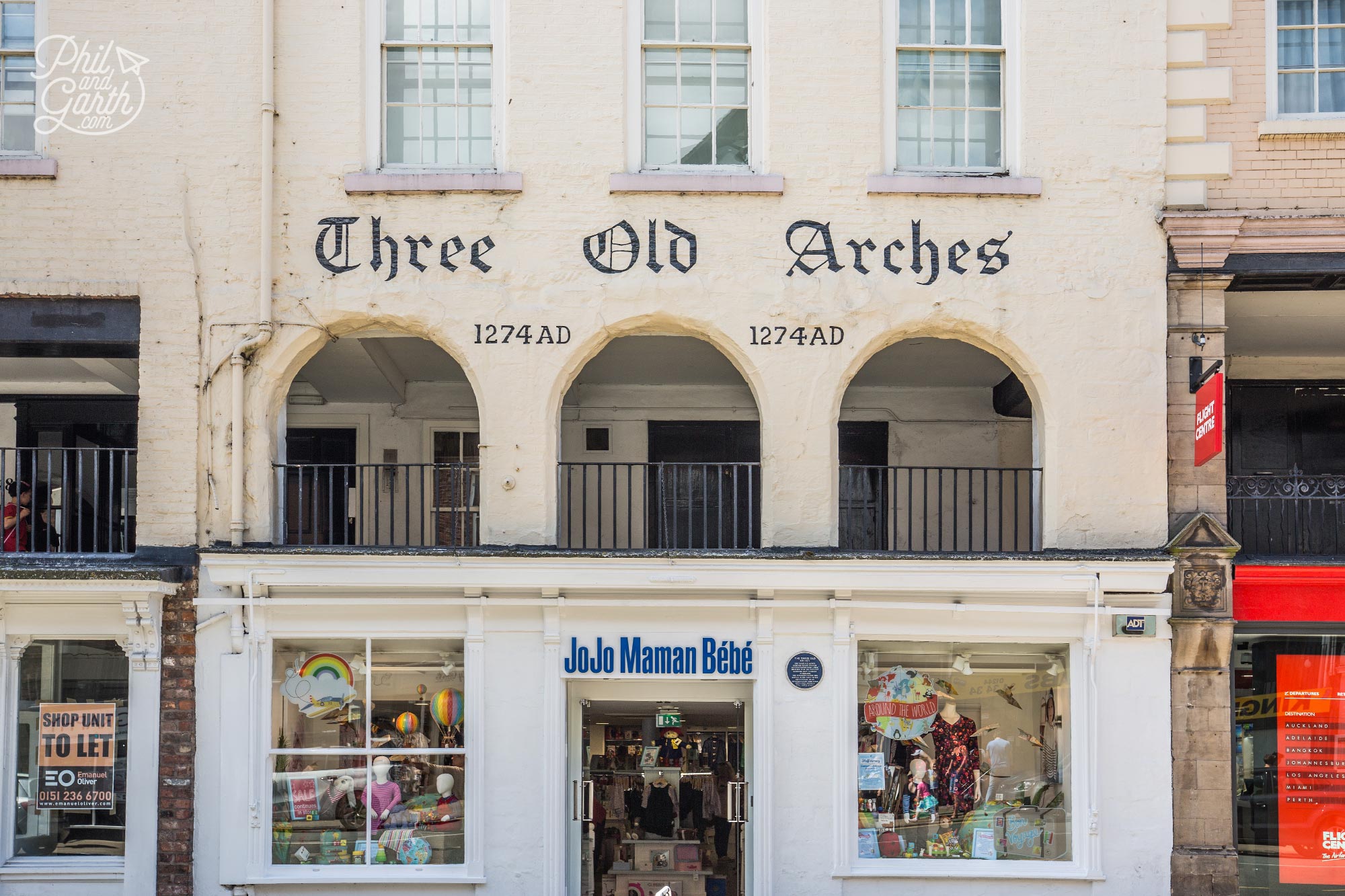 Three Old Arches - The oldest shopfront in Chester