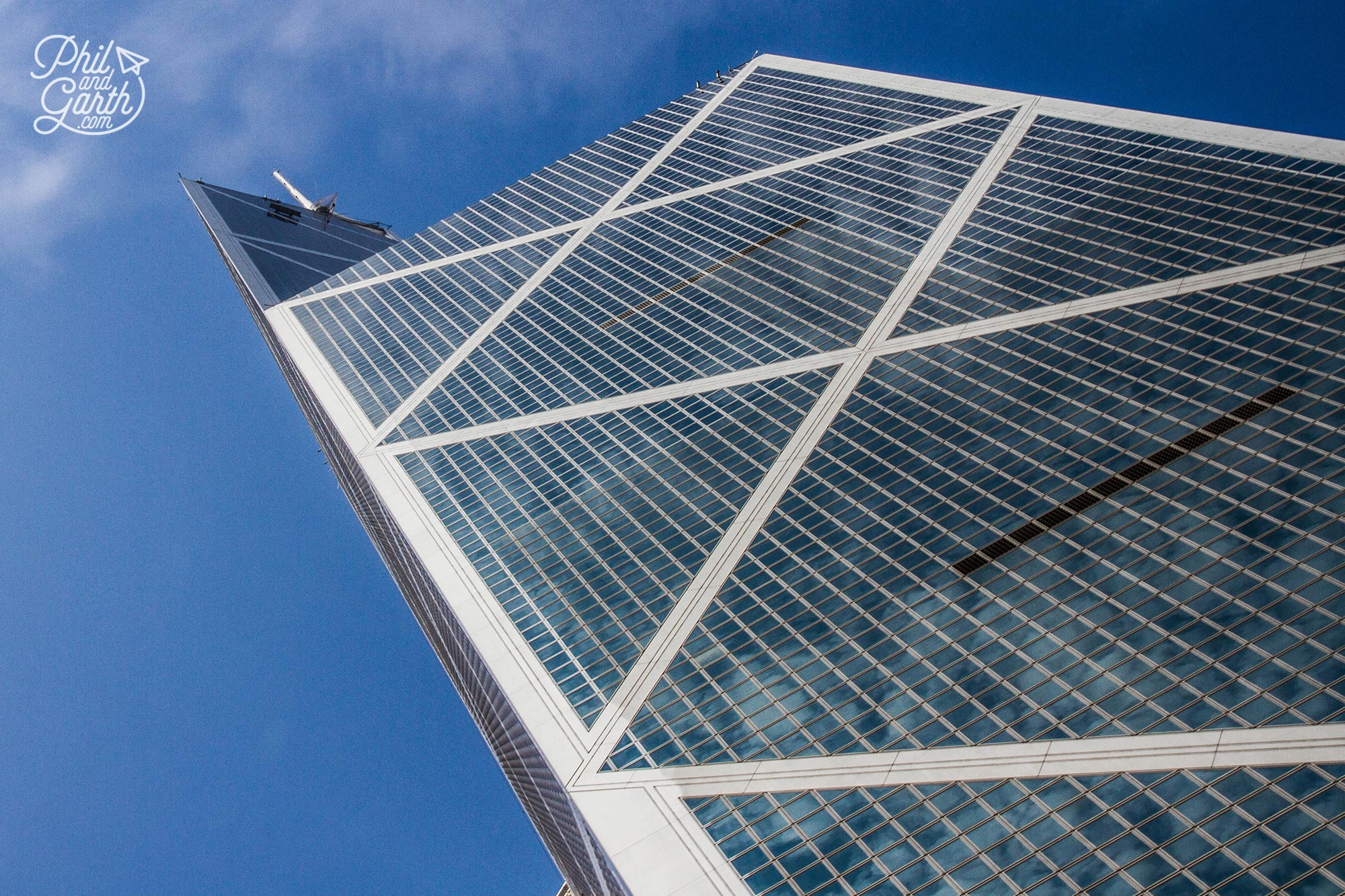 The Bank of China Tower soaring into the sky 