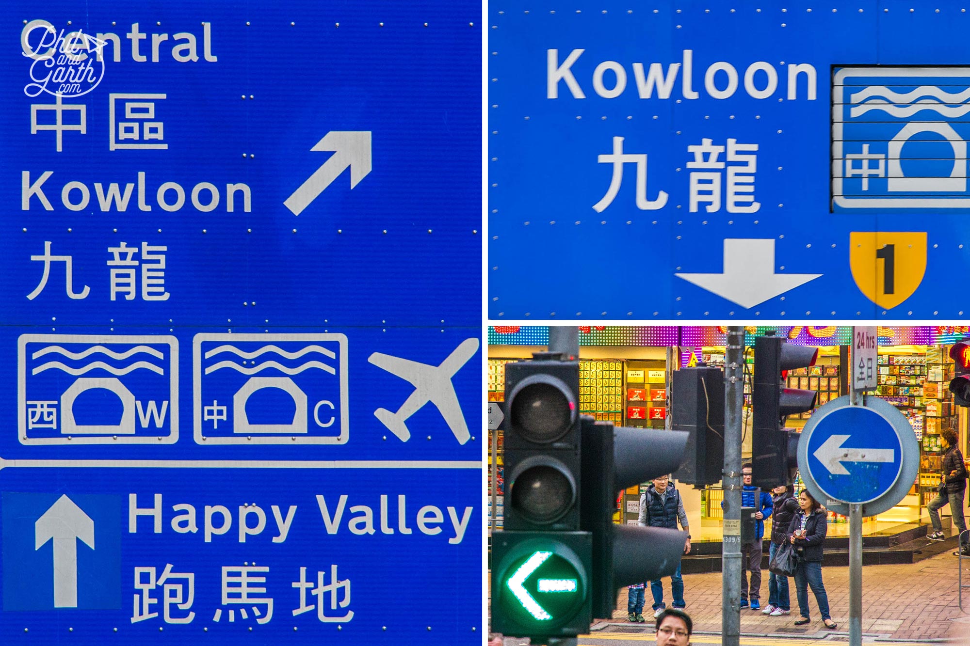 Hong Kong's British style signs and traffic lights