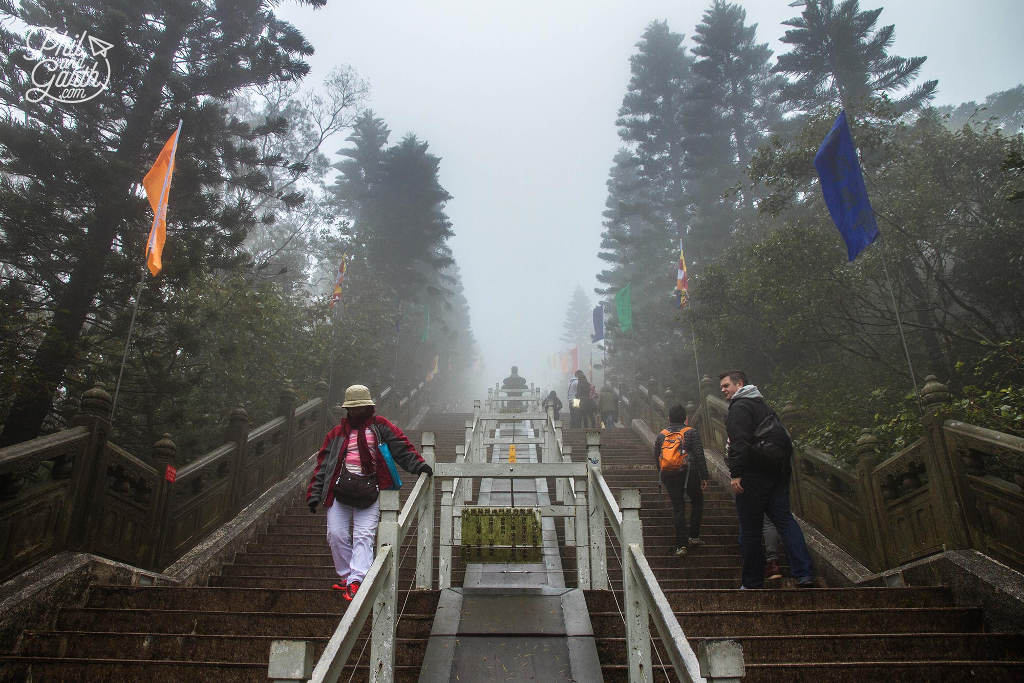 We should have had a glimpse of the Tian Tan Buddha as we walked up the steps