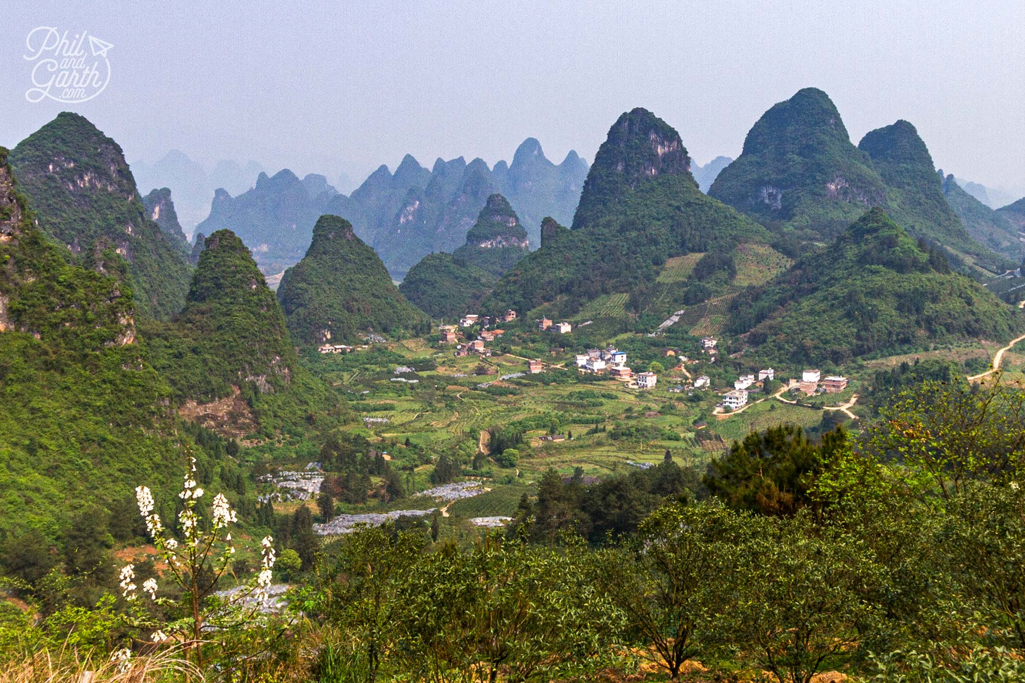 A short drive from Yangshou and we're in the countryside with epic views! wow!