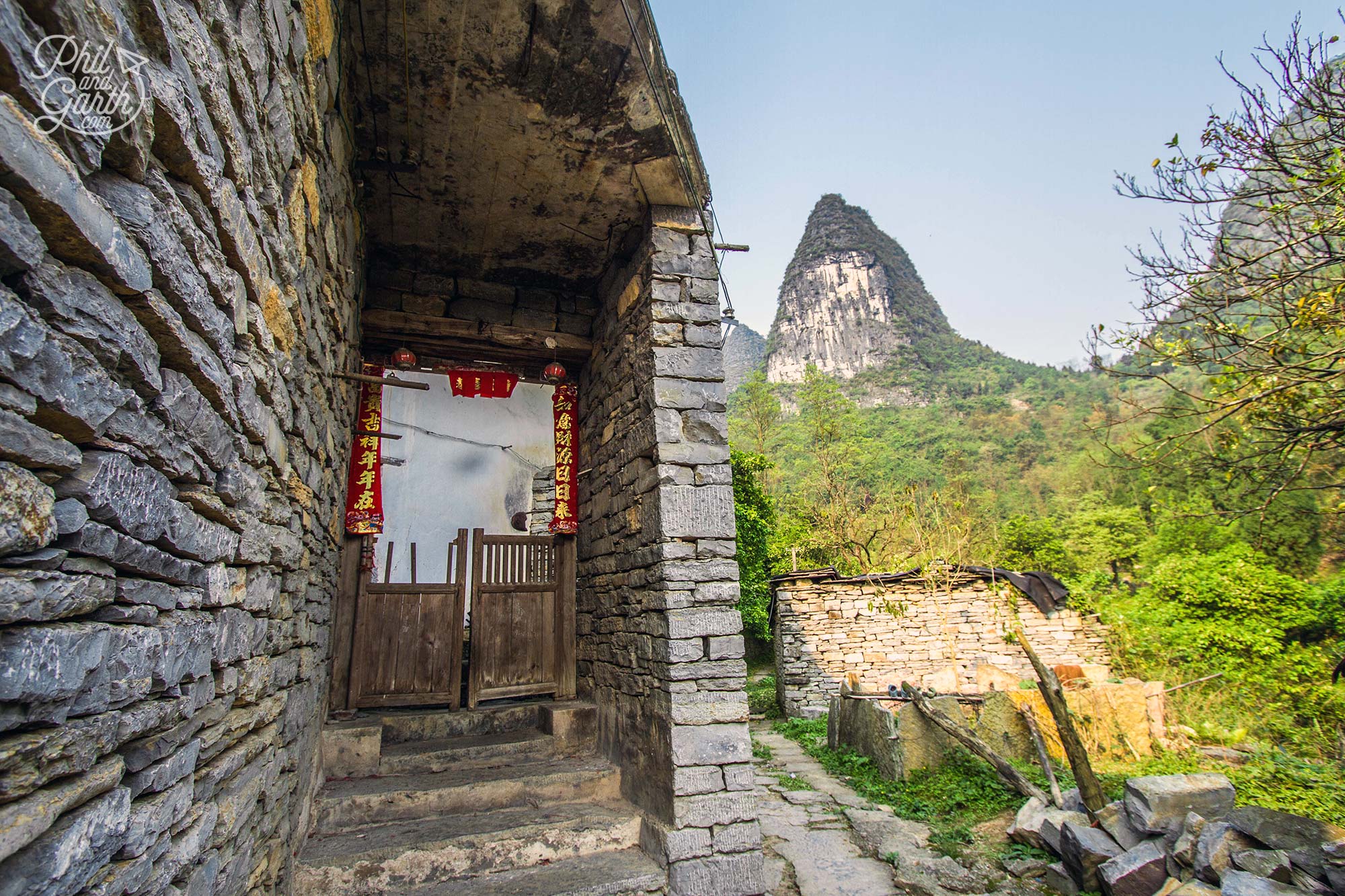 An old stone building in rural Yangshuo