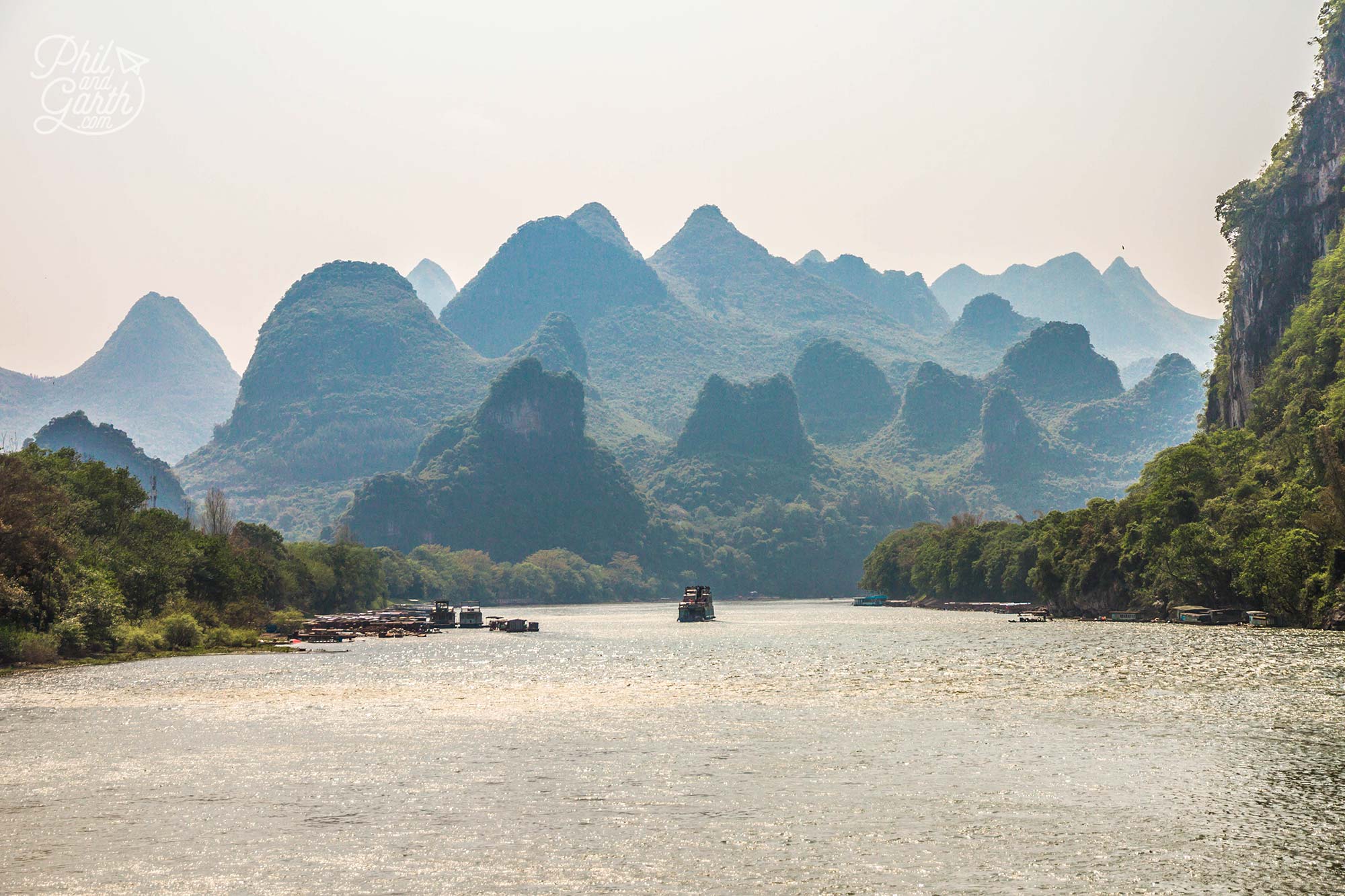 Our Li River cruise takes 4 hours to reach Yangshou from Guilin