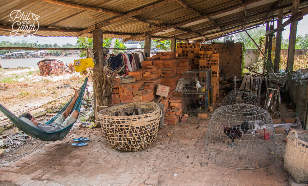 Brick factory worker taking a nap