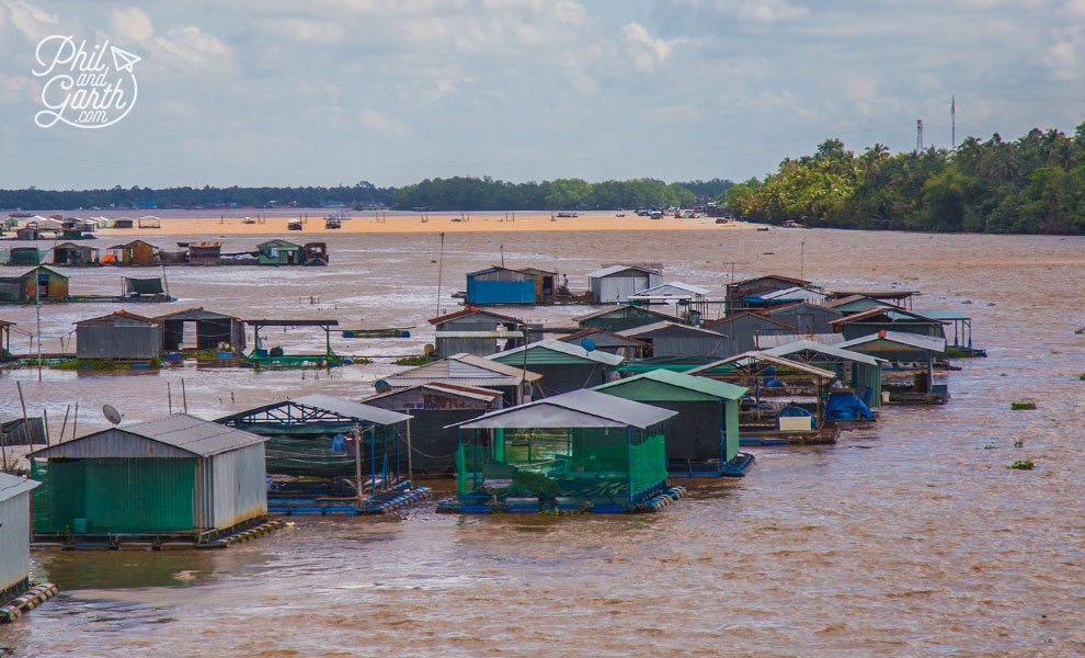 Floating fishing village on the Mekong