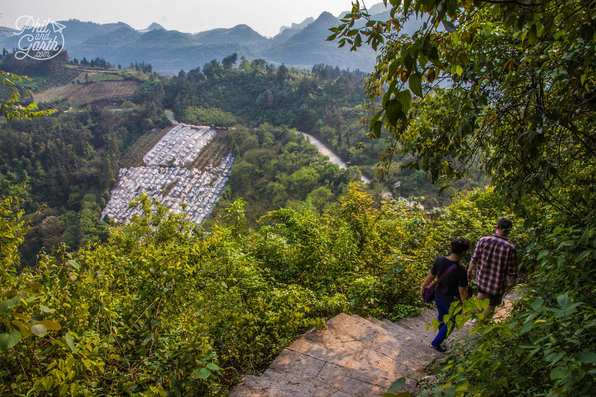 It's a steep climb to the top of Xiang Gong Shan