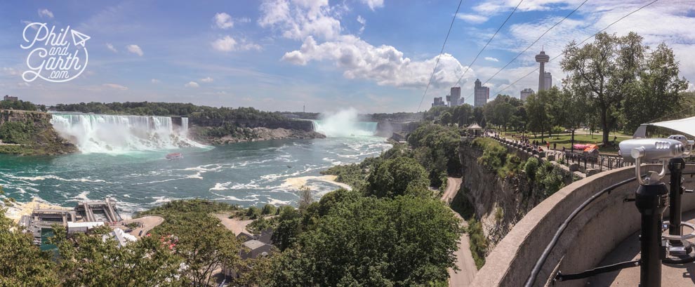 Niagara Falls consists of the American Falls, Bridal Veil Falls and the Canadian Falls