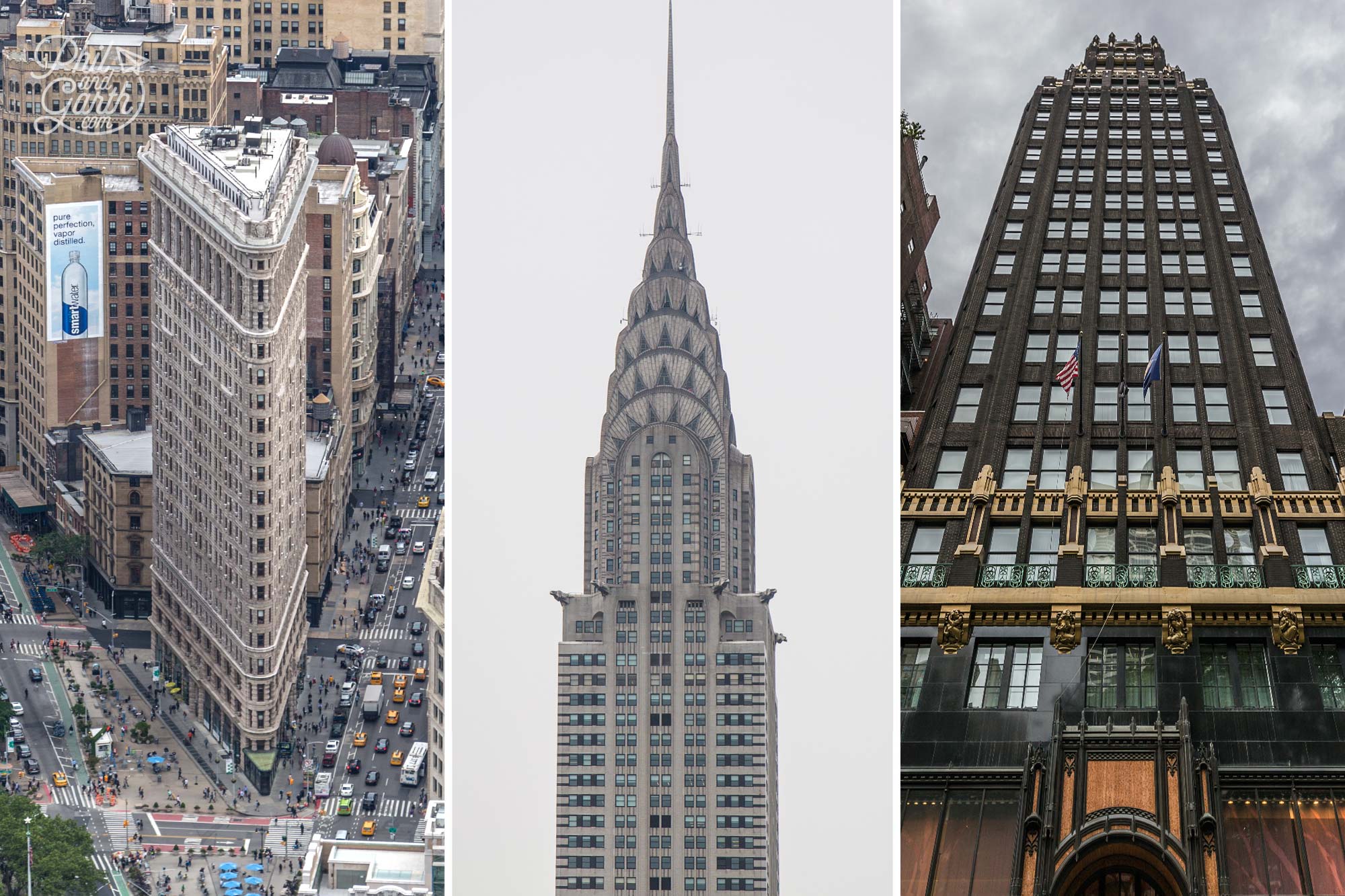 Flatiron Building, Chrysler Building and The American Radiator Building