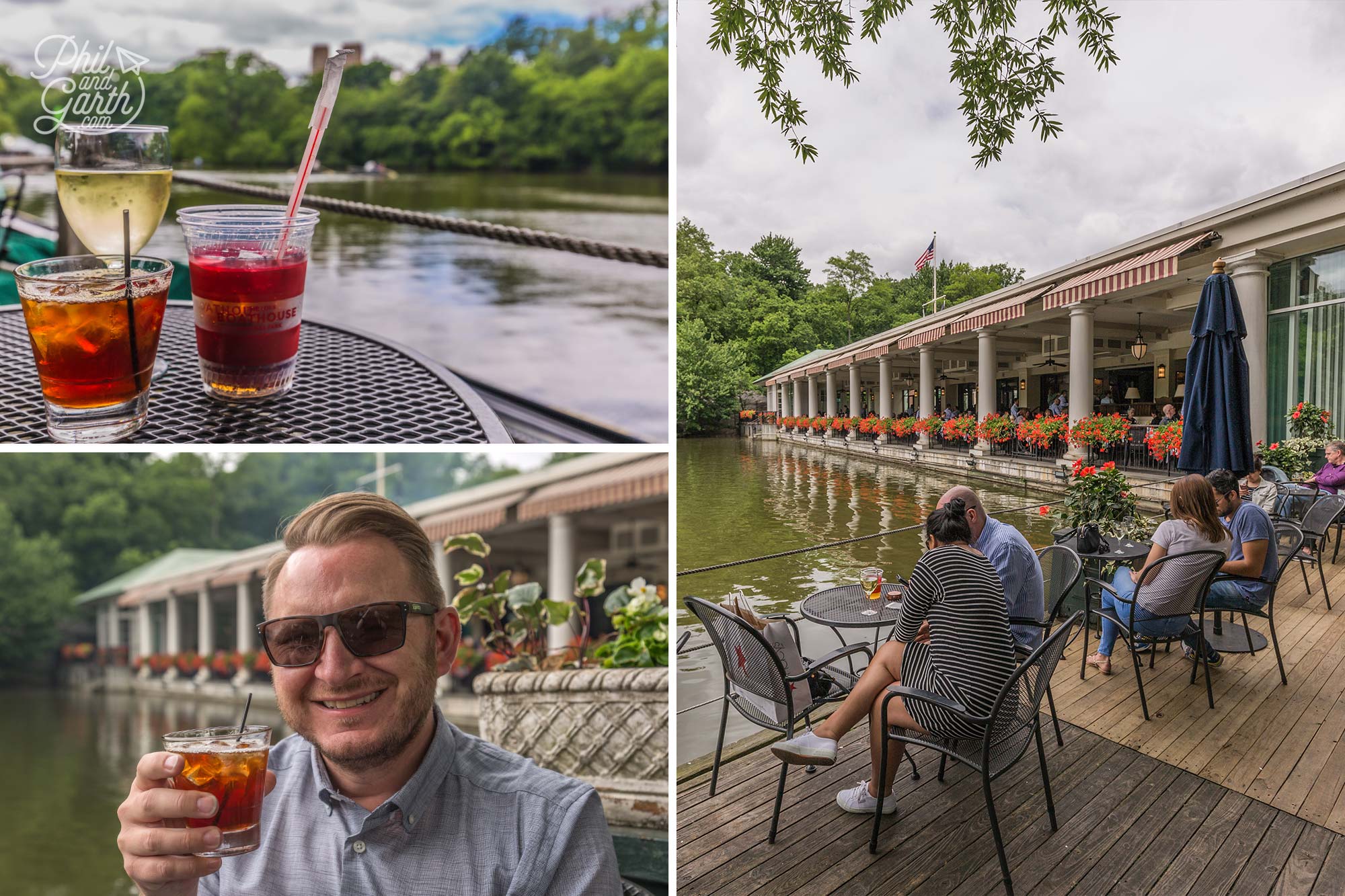 Garth enjoying a Manhattan cocktail at The Boathouse, Central Park