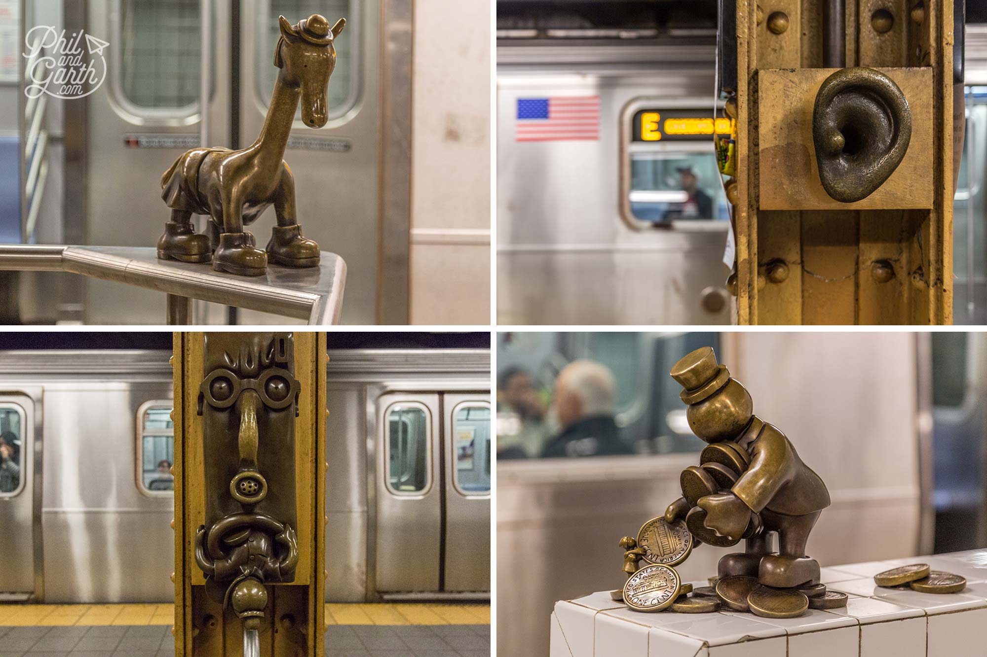 New York Subway art - 'Life Underground' by Tom Otterness