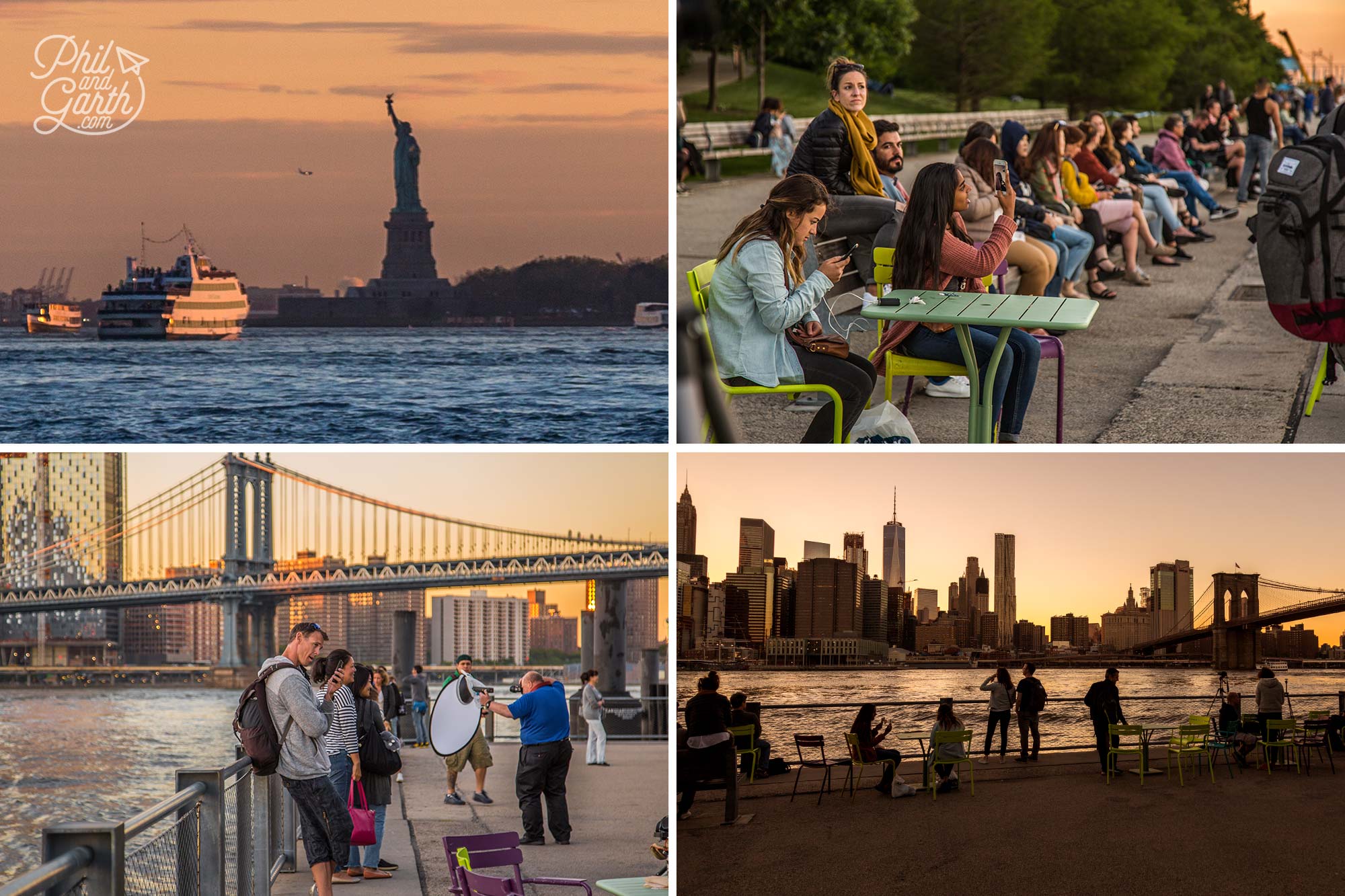 People watching Brooklyn Bridge Park