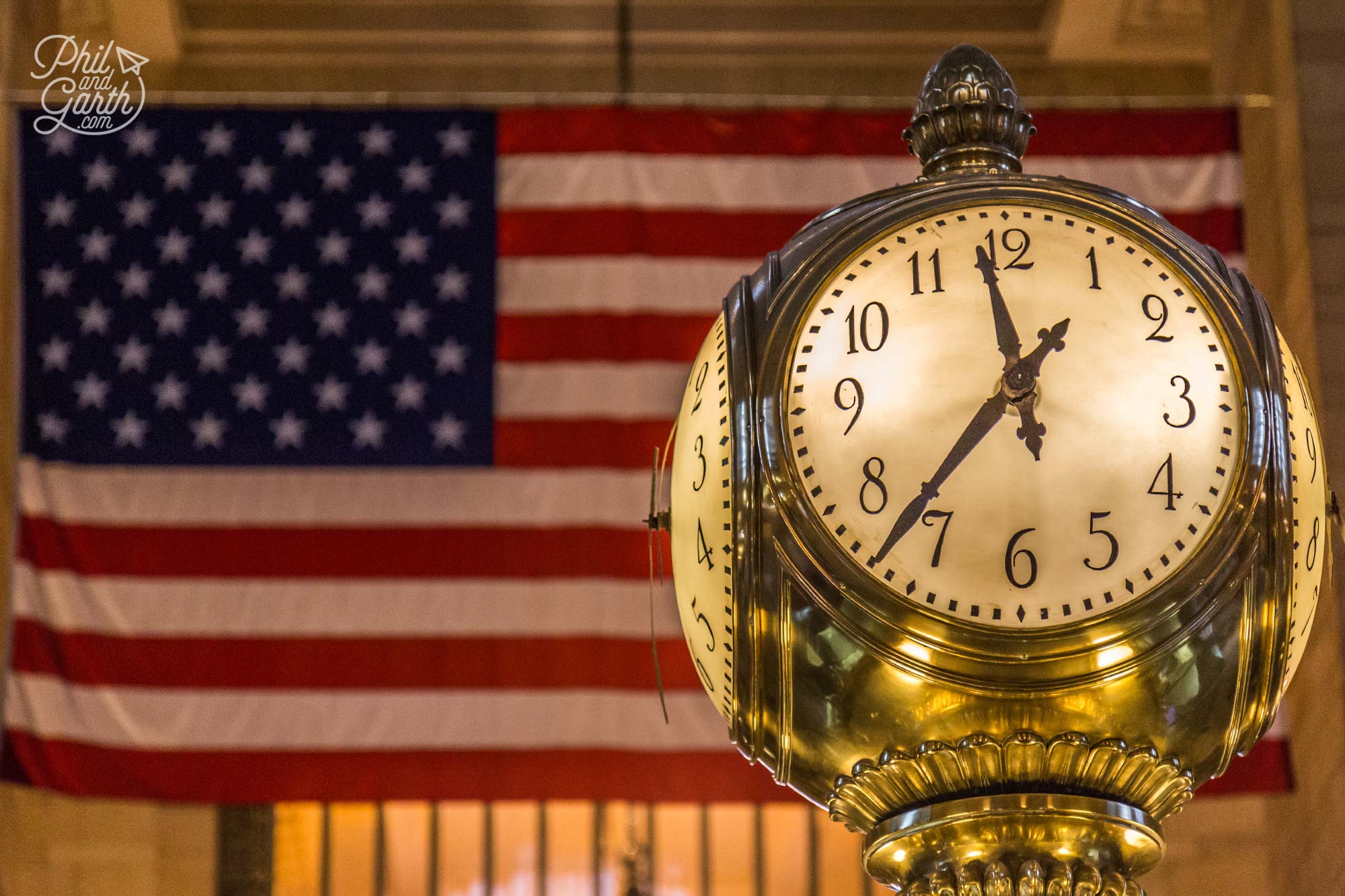 The iconic gold clock of Grand Central Station