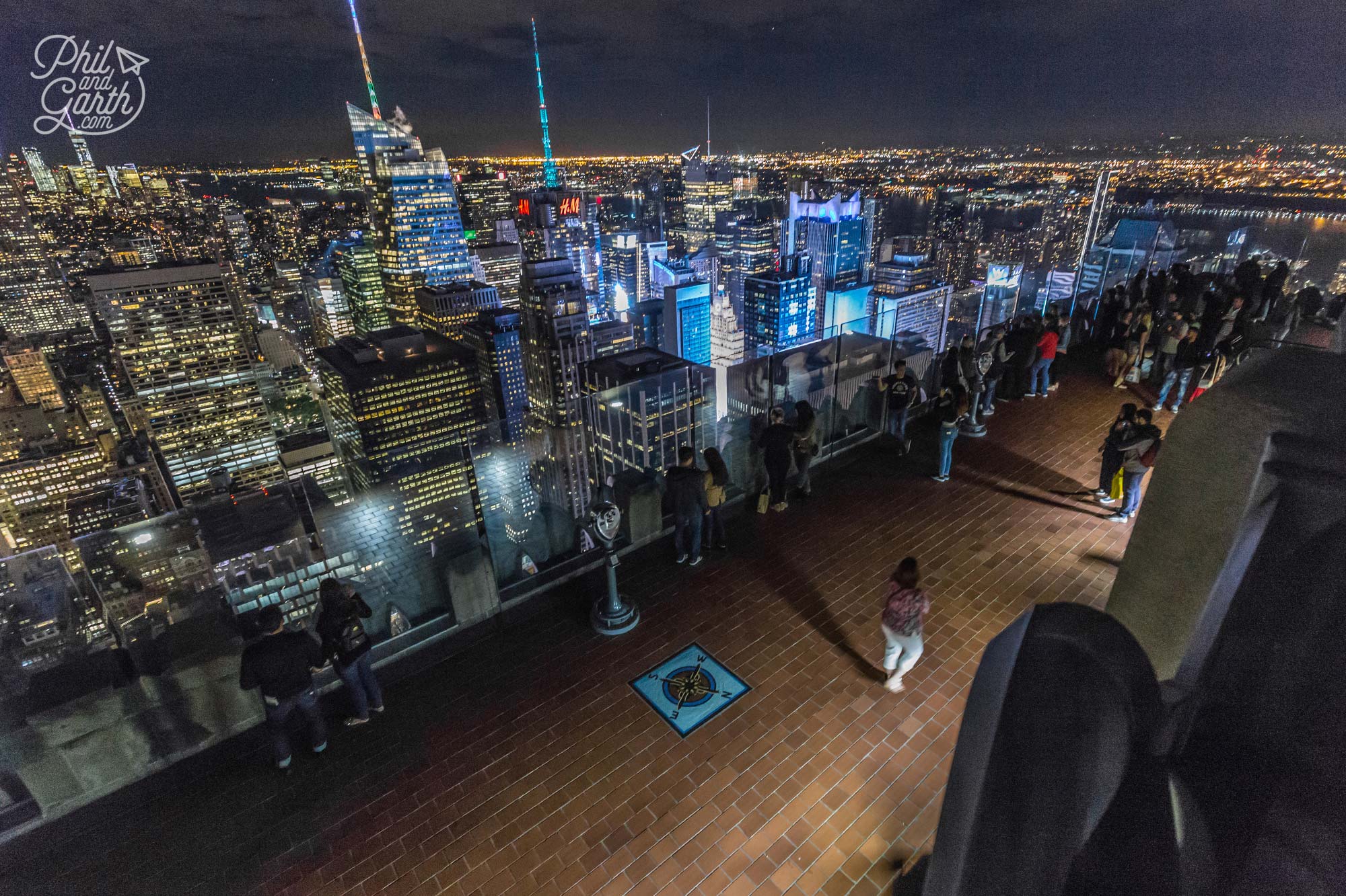 The outdoor observation deck at Top of The Rock