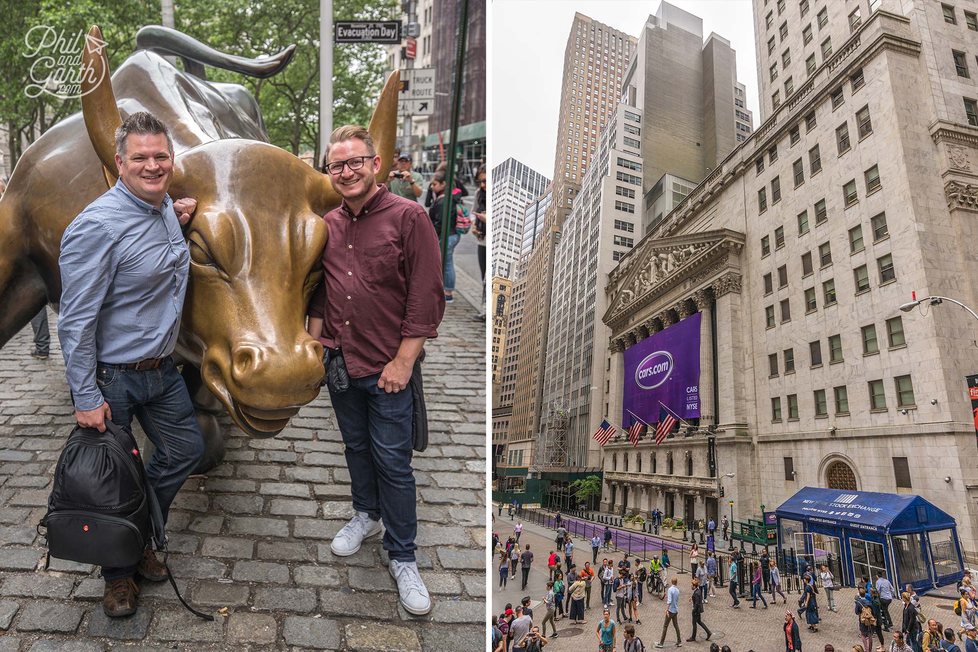 Icons of the financial district - The Charging Bull and Wall Street