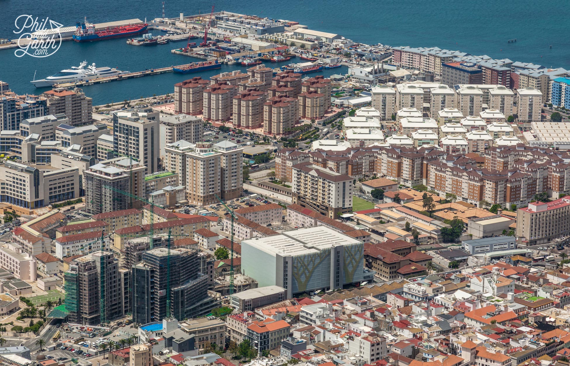 Looking down onto Gibraltar