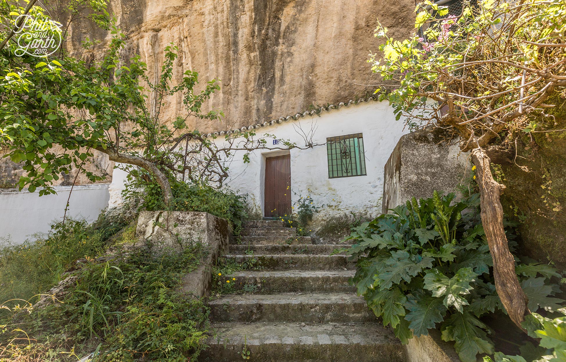 A tiny house built into the rock face