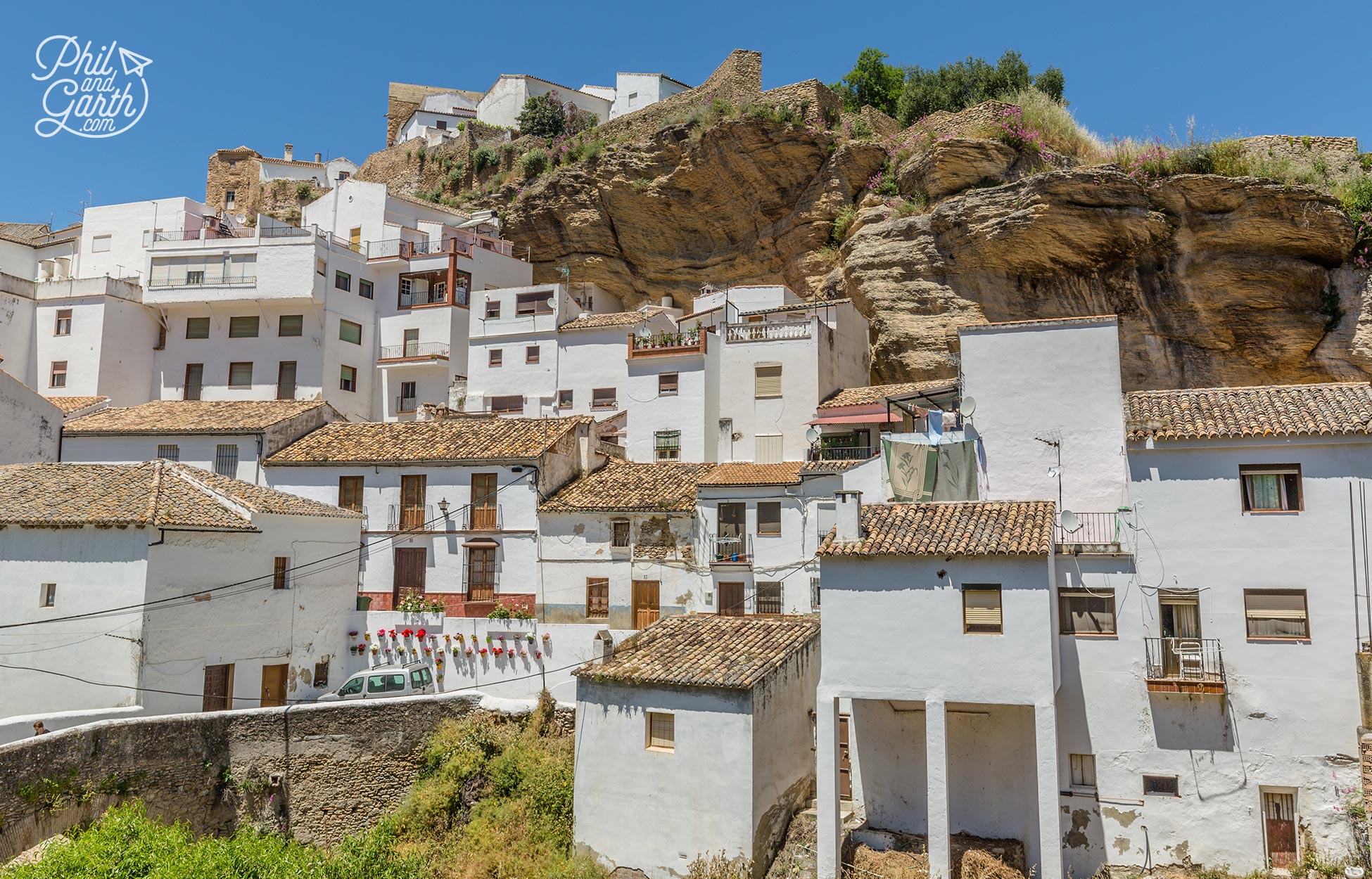 White washed homes in Setenil de las Bodegas