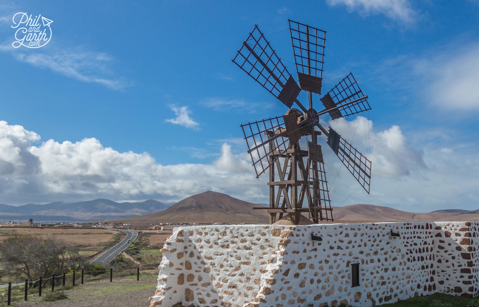 Old flour windmills are dotted all over Fuerteventura