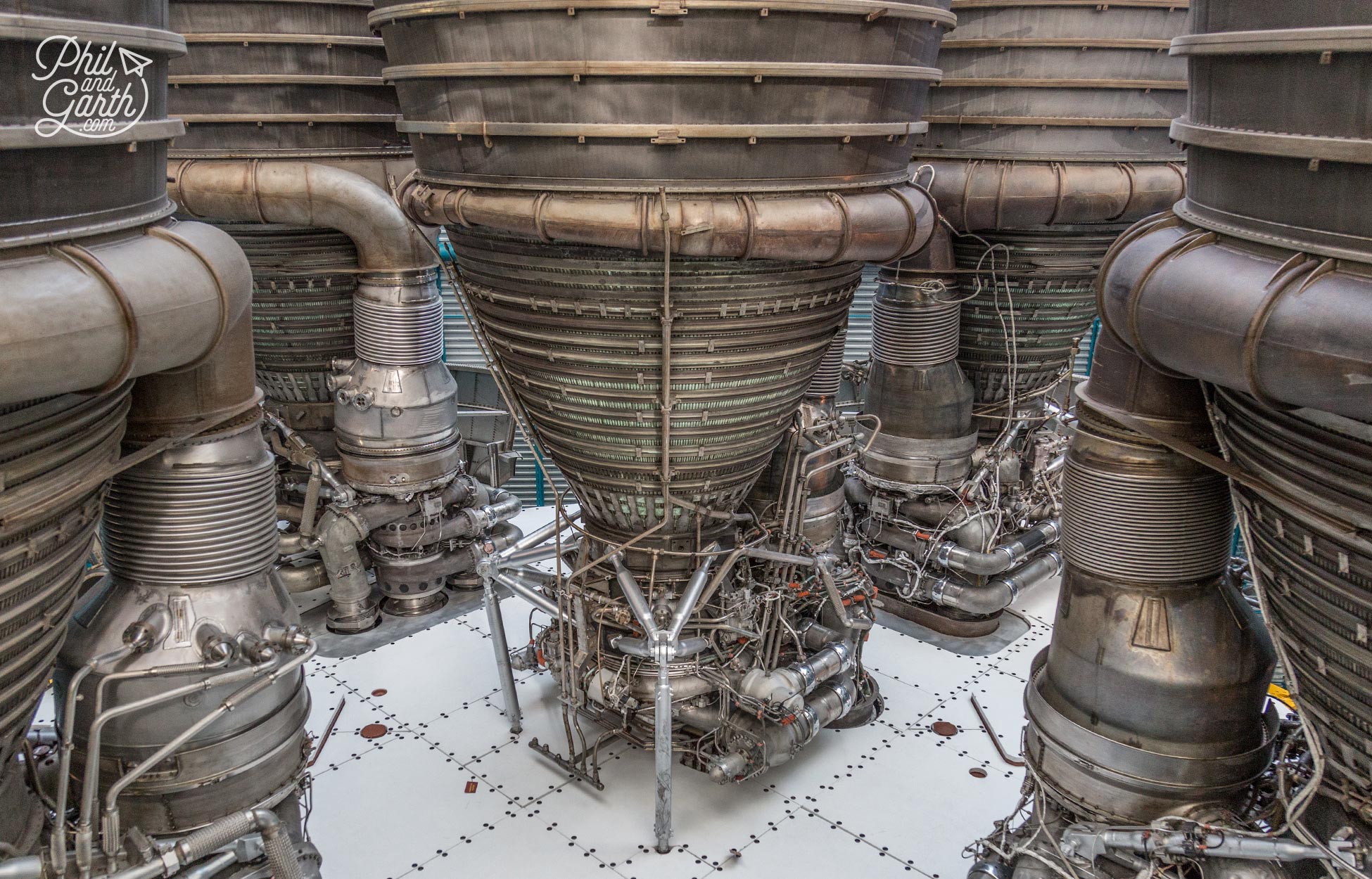 Close up of Saturn V's 1st stage engines