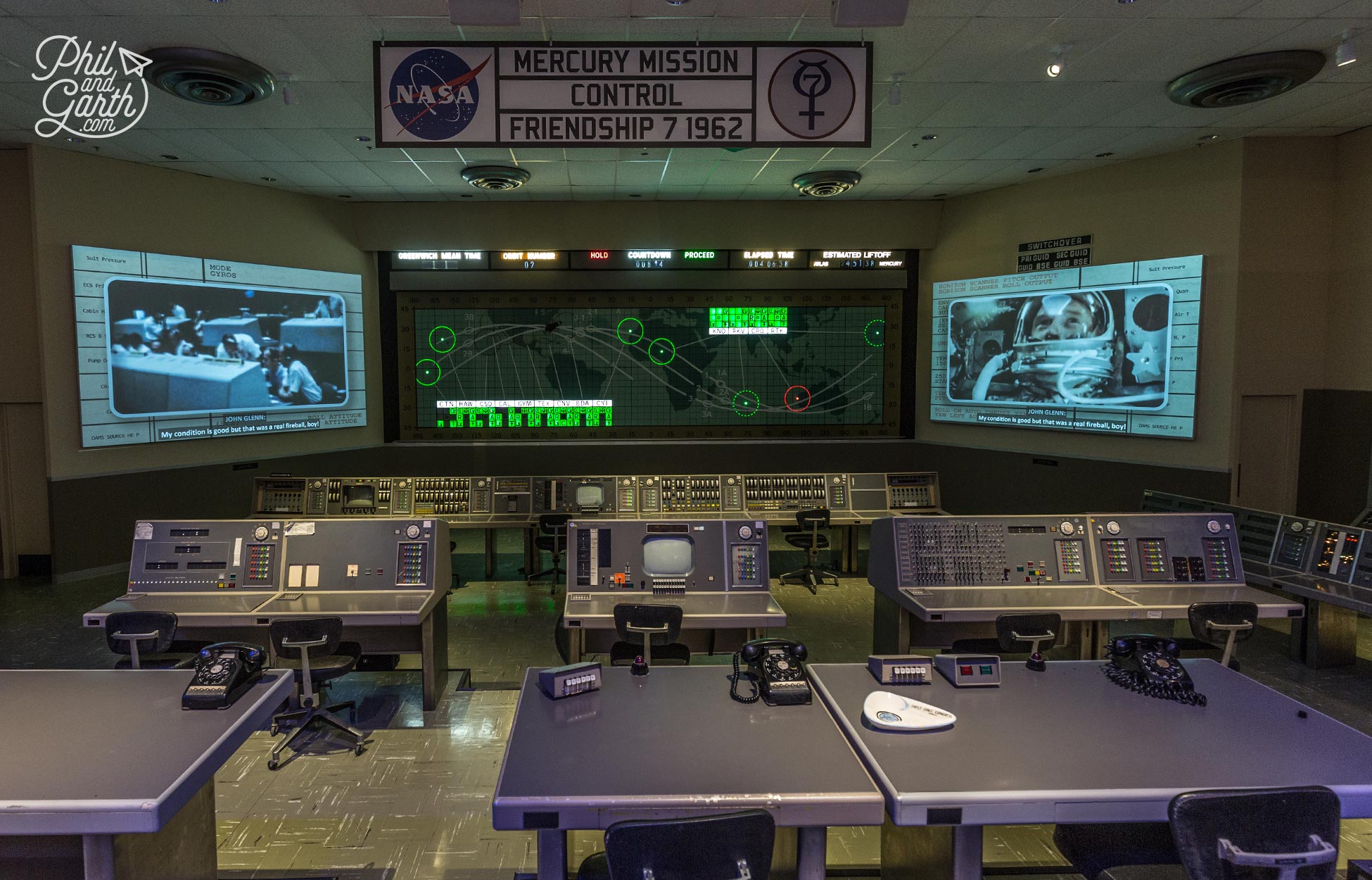 Recreation of the Mercury mission control room