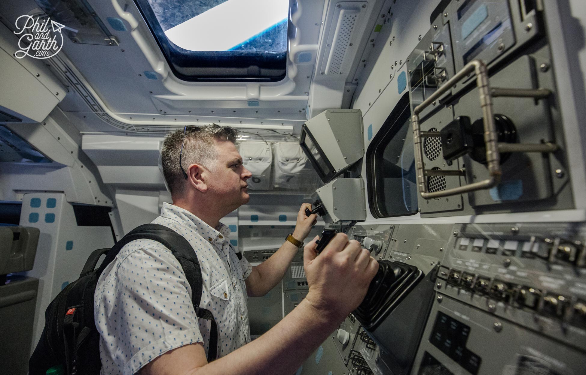 Phil at the Space Shuttle controls