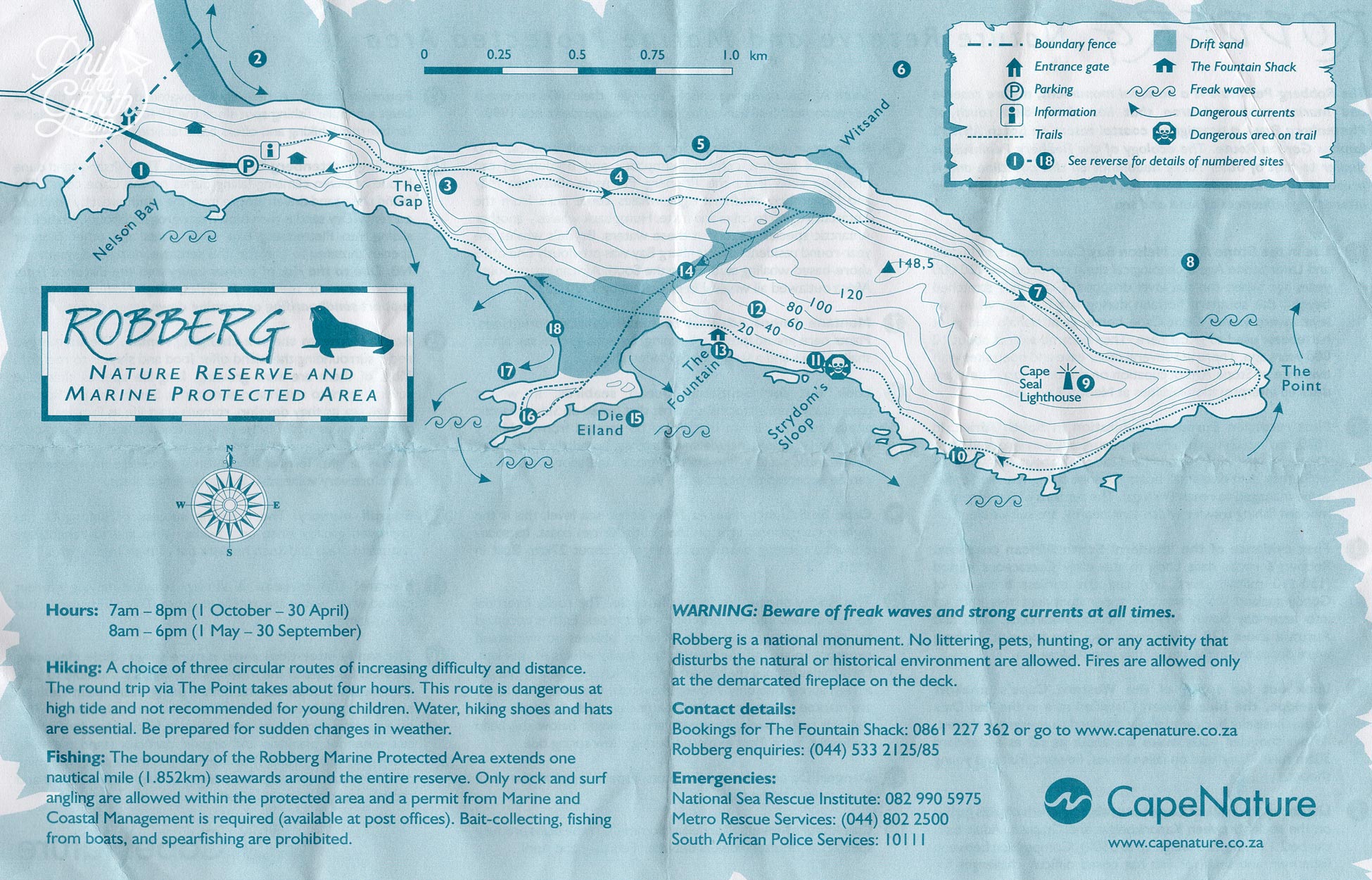 Robberg Nature Reserve map