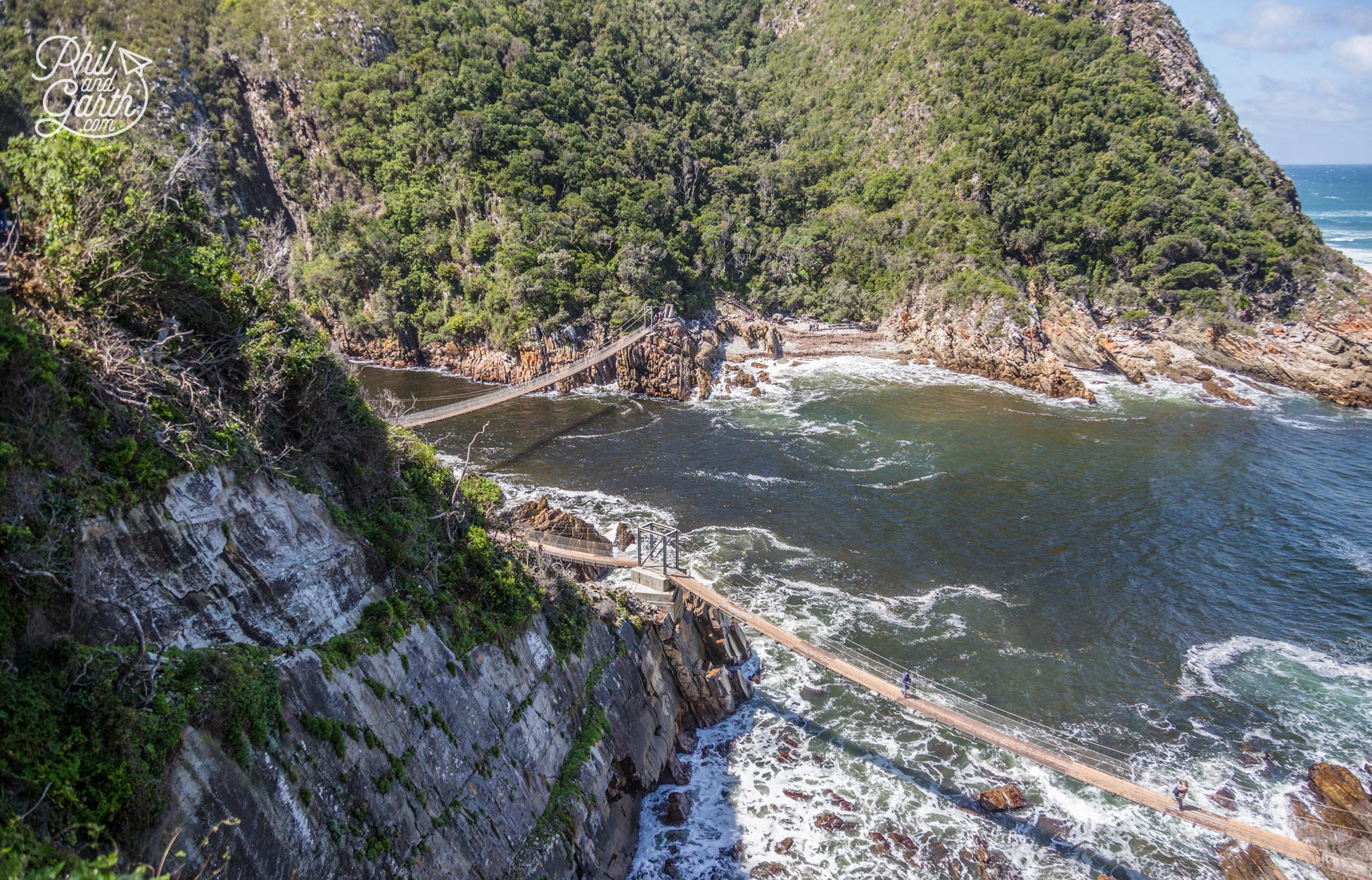 Suspension bridges across the Storms River - the first one was built in 1969