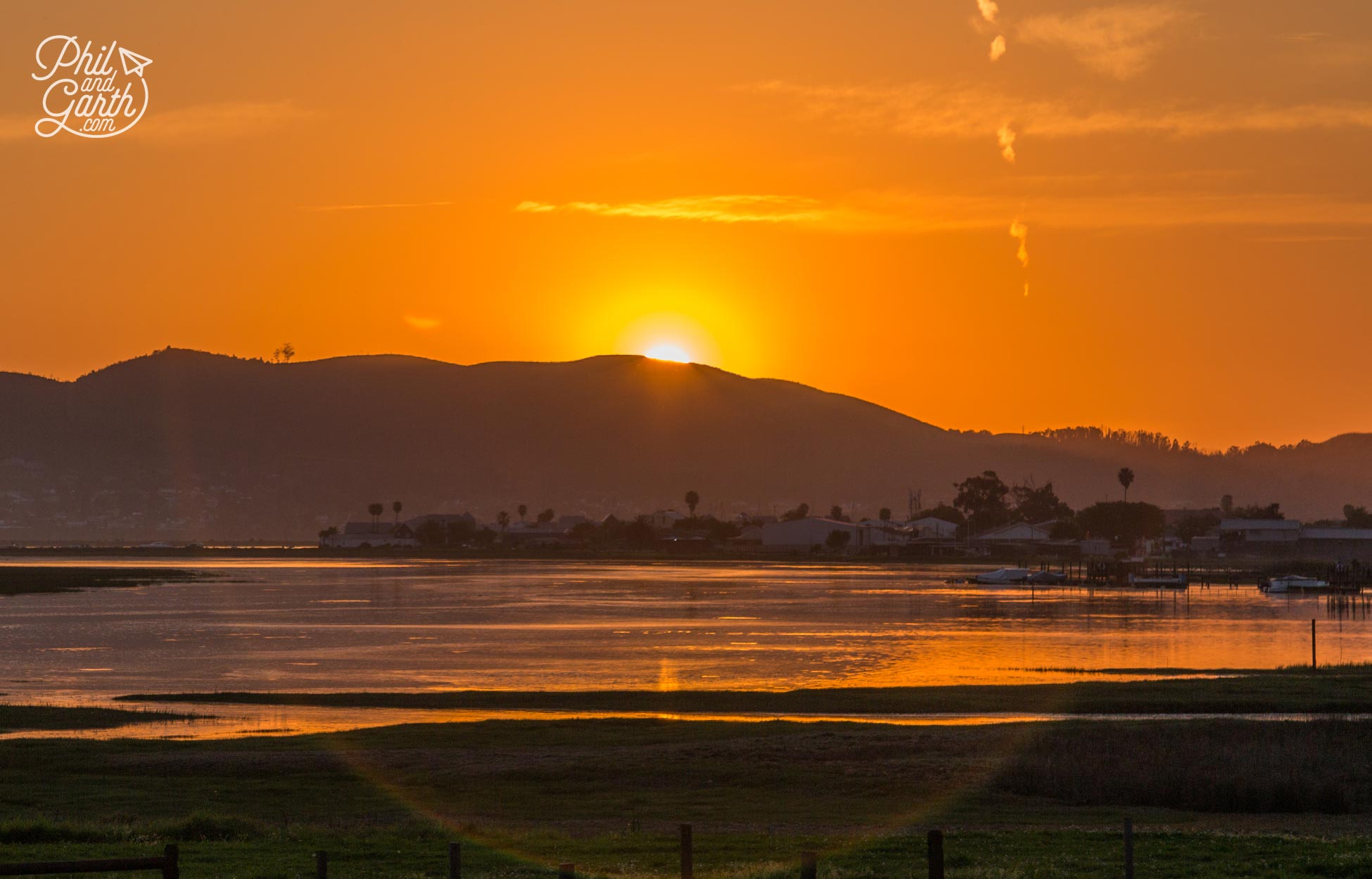 We watched the sunset over one of Knysna's islands