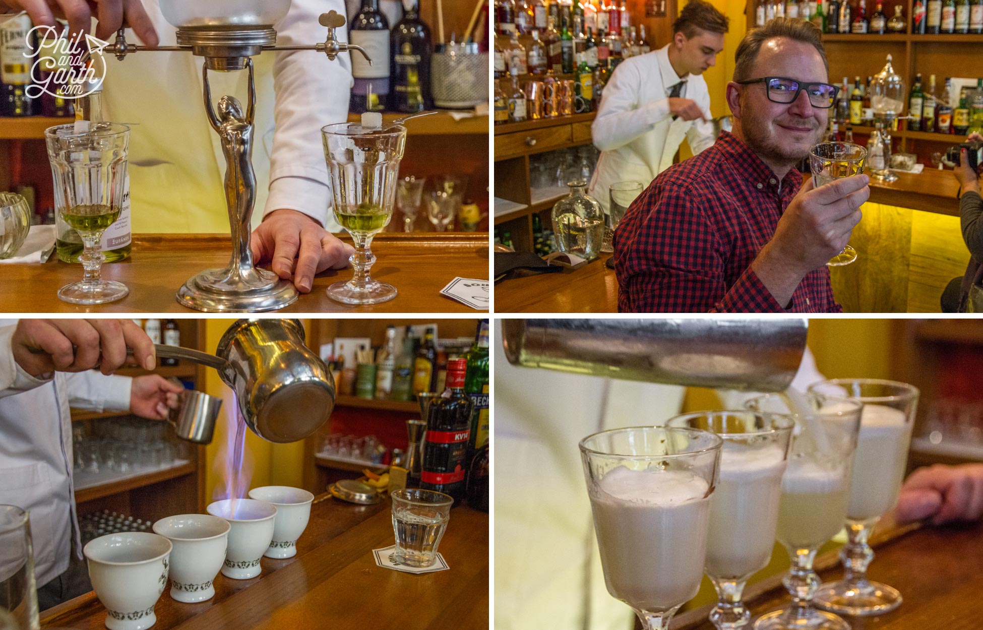 Our Czech food tour continues with Garth trying absinthe and other cocktails at Bonvivant Bar