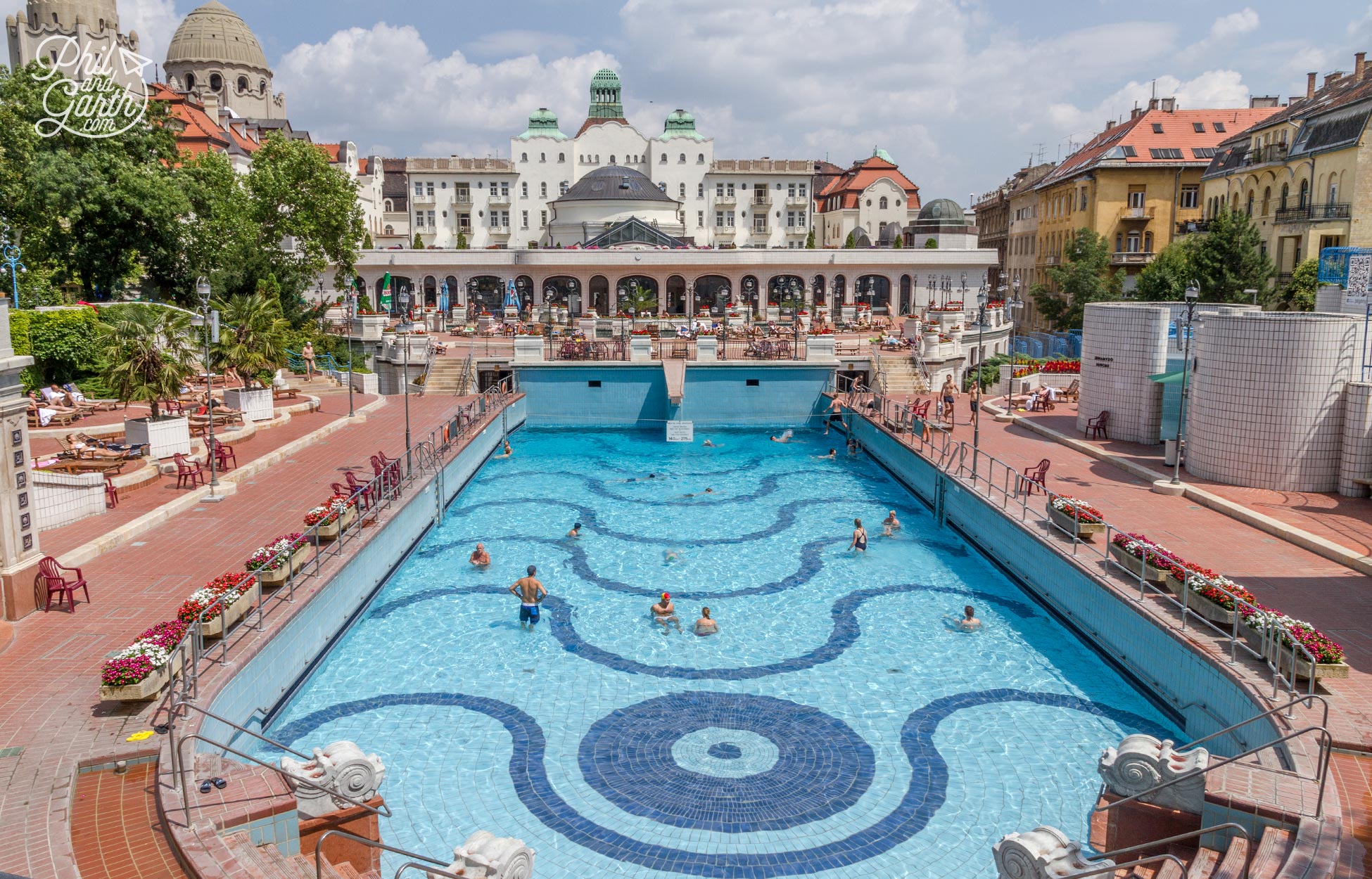 The outdoor thermal wave pool at The Gellert Spa