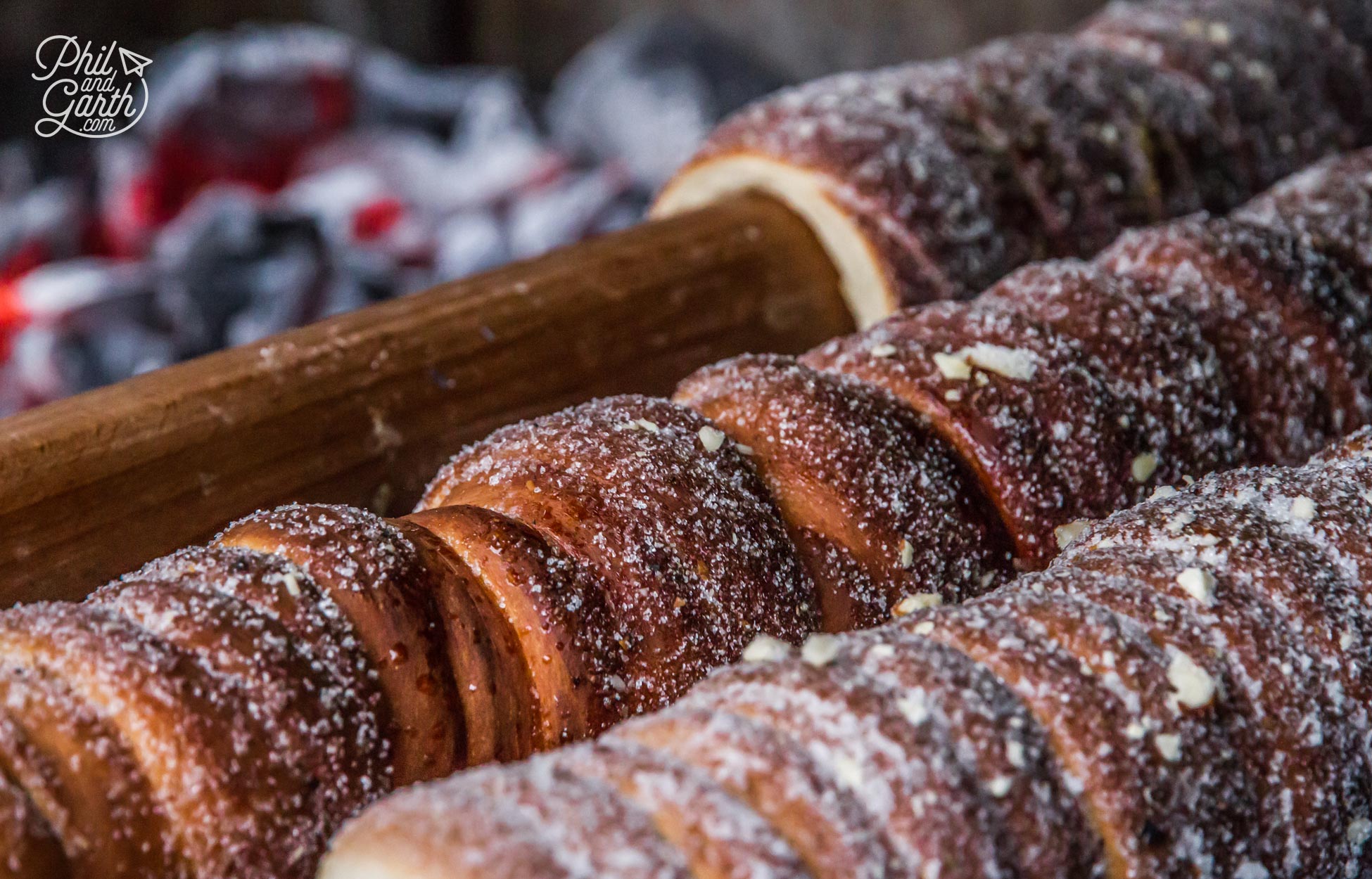 'Traditional' trdelnik roasted over charcoal