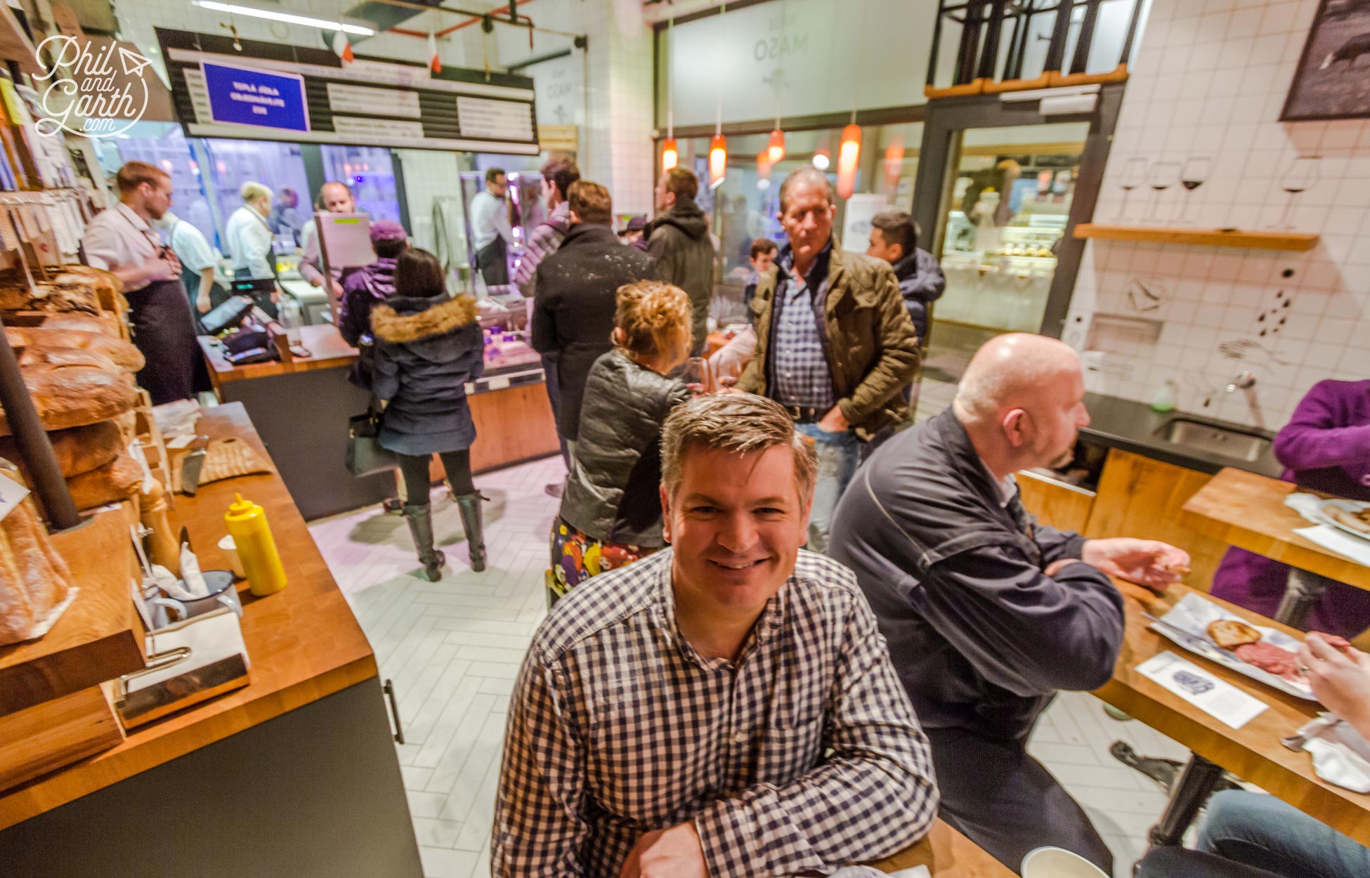 Phil at the butchers shop Nase Maso in Prague