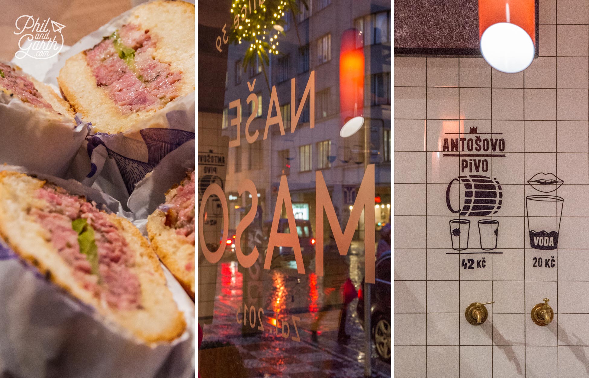 The tasty meatloaf sandwich at Nase Maso in Prague