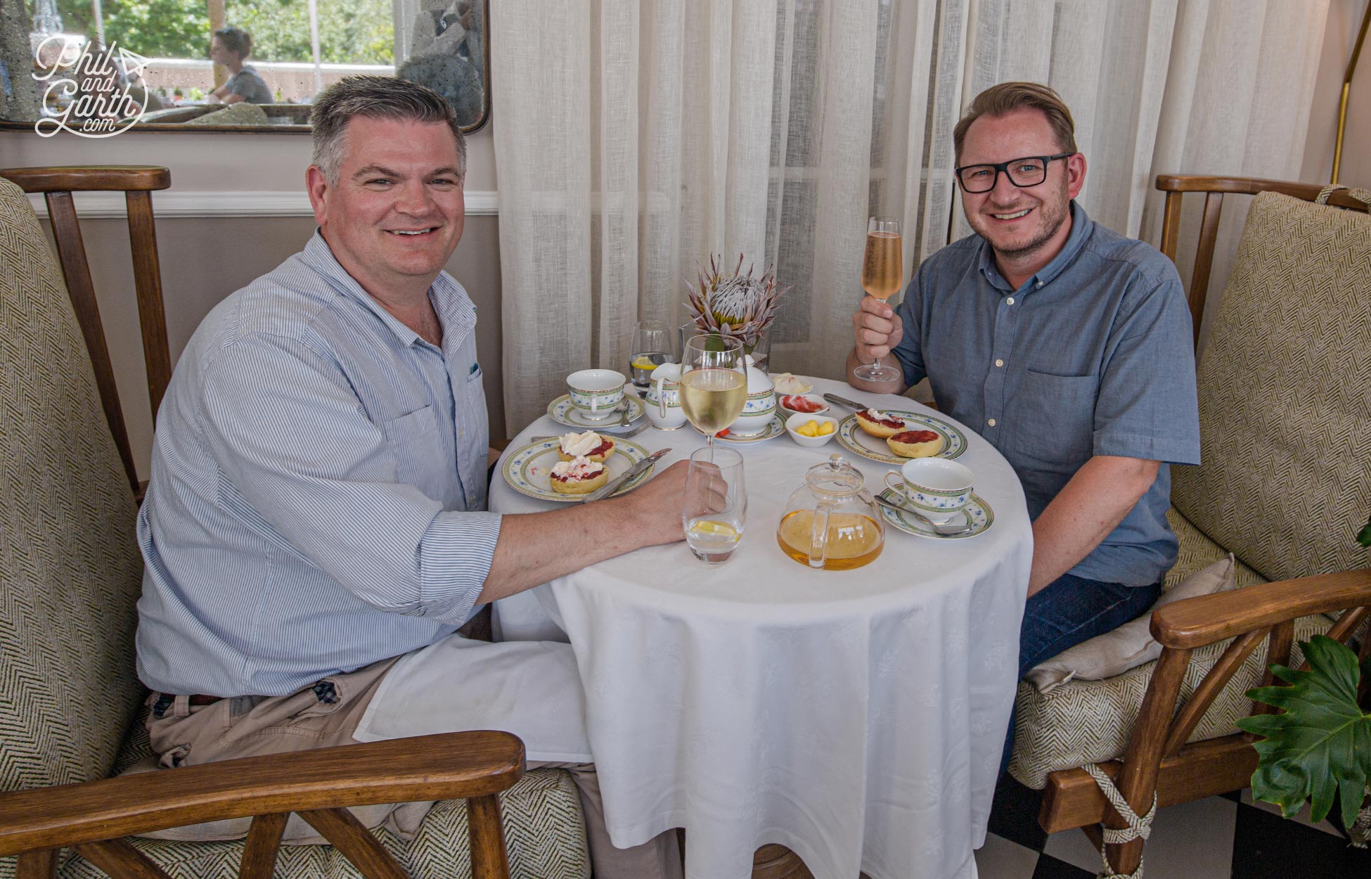 Enjoying our afternoon tea at The Mount Nelson Hotel