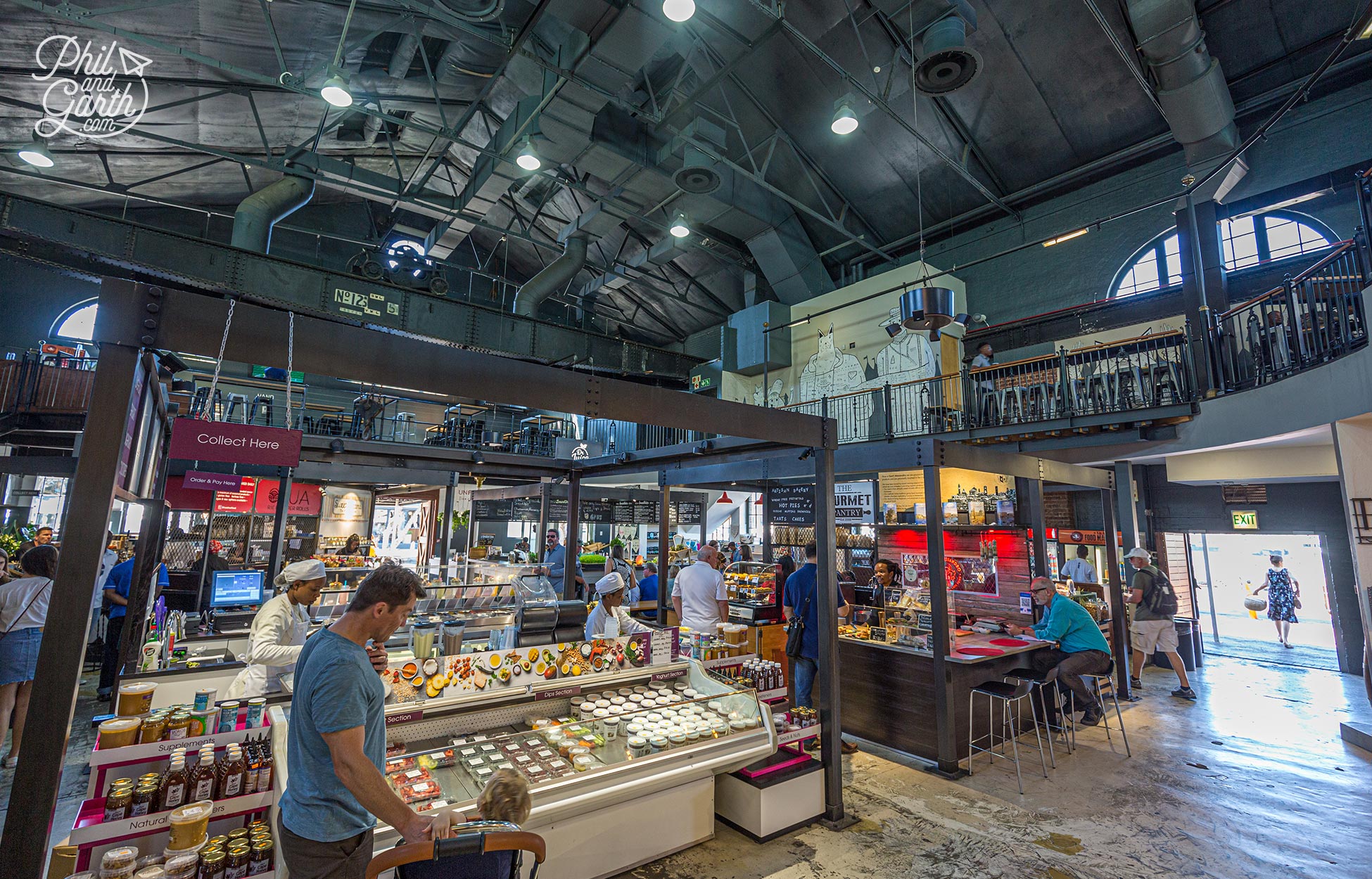 Inside the V&A Food Market - There's over 40 tenants offering affordable food