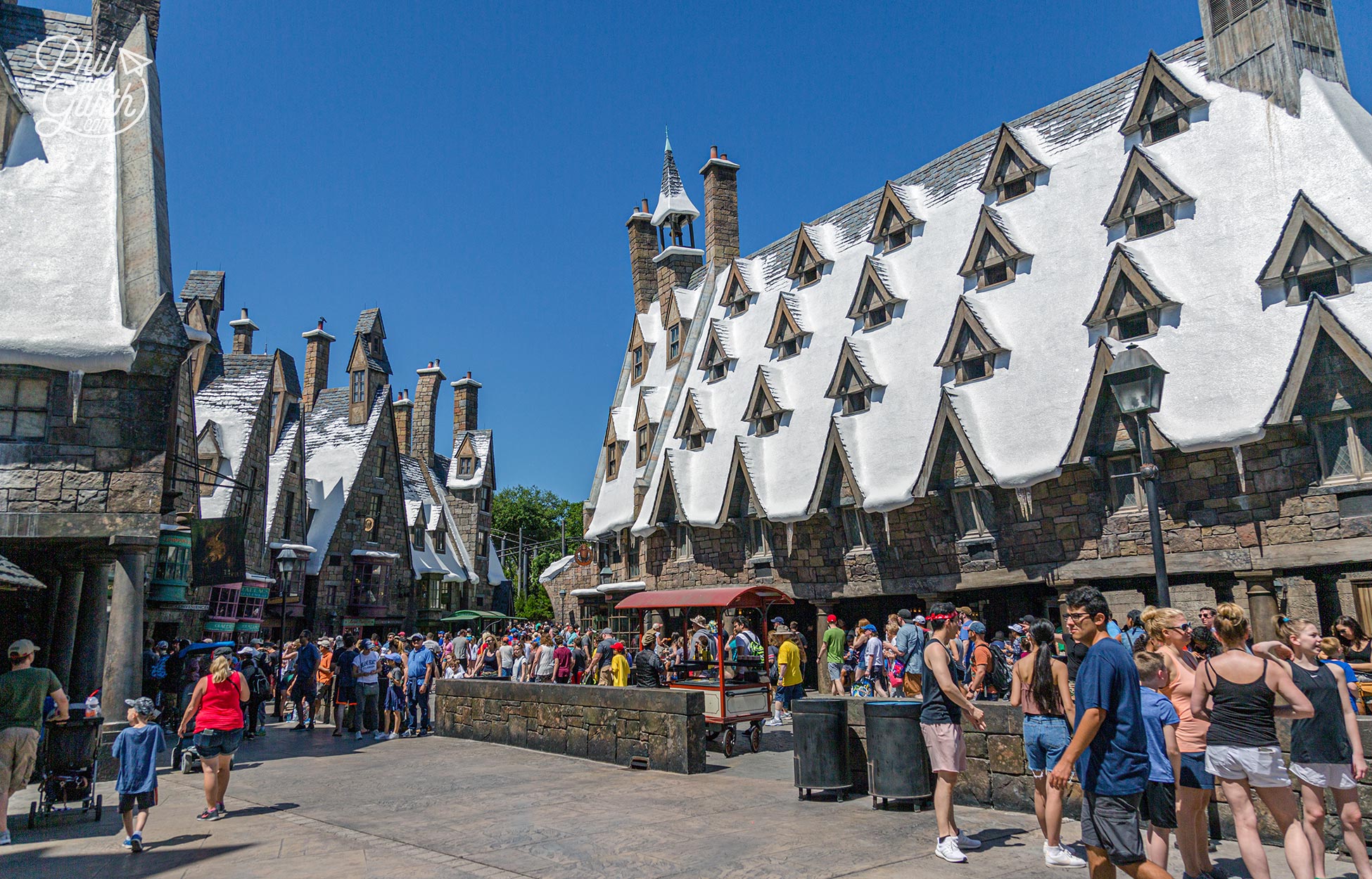 Expelliarmus! wave your magic wands at the shop windows in Hogsmeade village