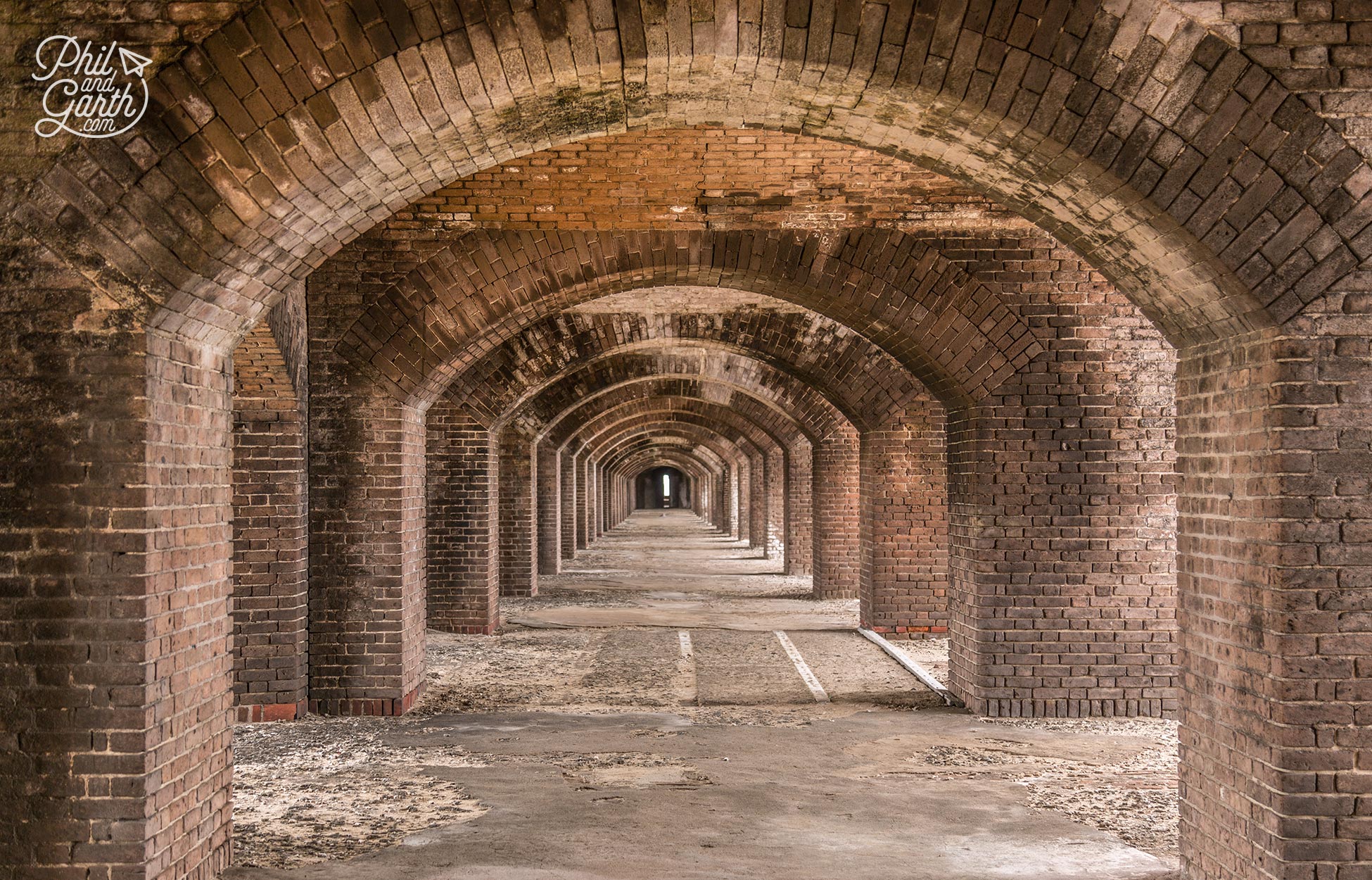 Inside the casemate rooms, there are over 2,000 arches at Fort Jefferson