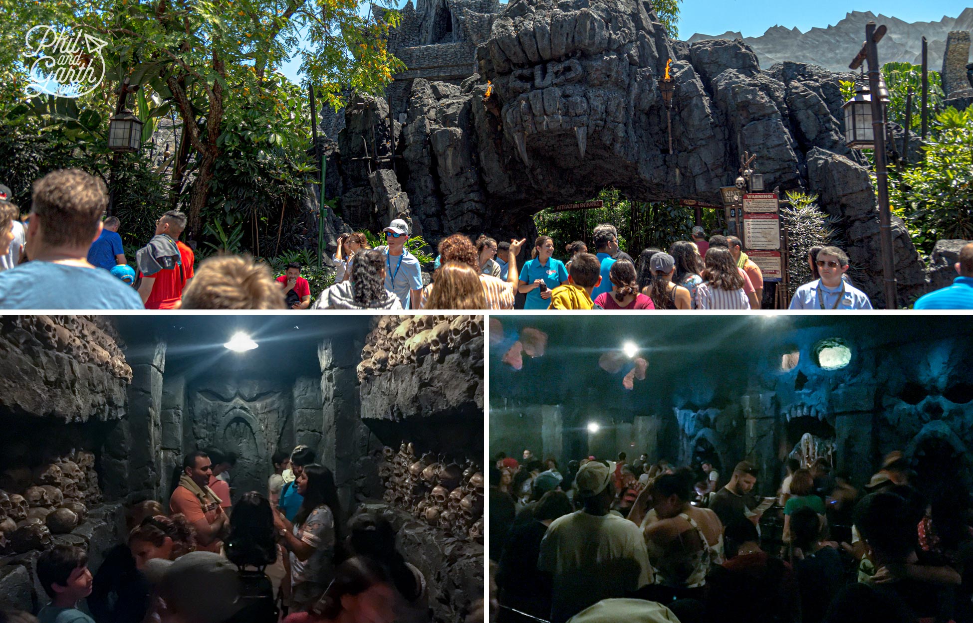 The entrance and queues for Skull Island Reign of Kong