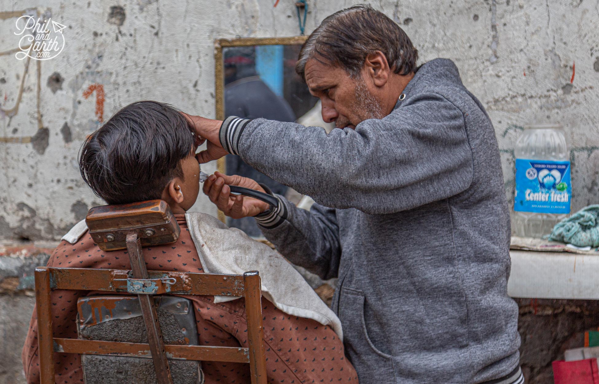 We even spotted an outdoor barbers shop